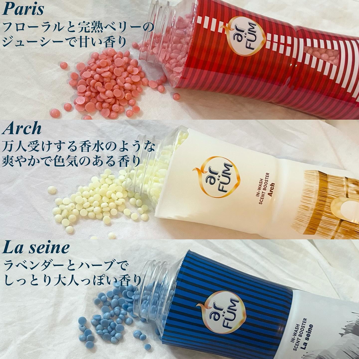 アフューム 香りビーズ PARIS SERIES(パリシリーズ) Wash Scent Booster Arch(アーチ)/arFUM/柔軟剤を使ったクチコミ（2枚目）