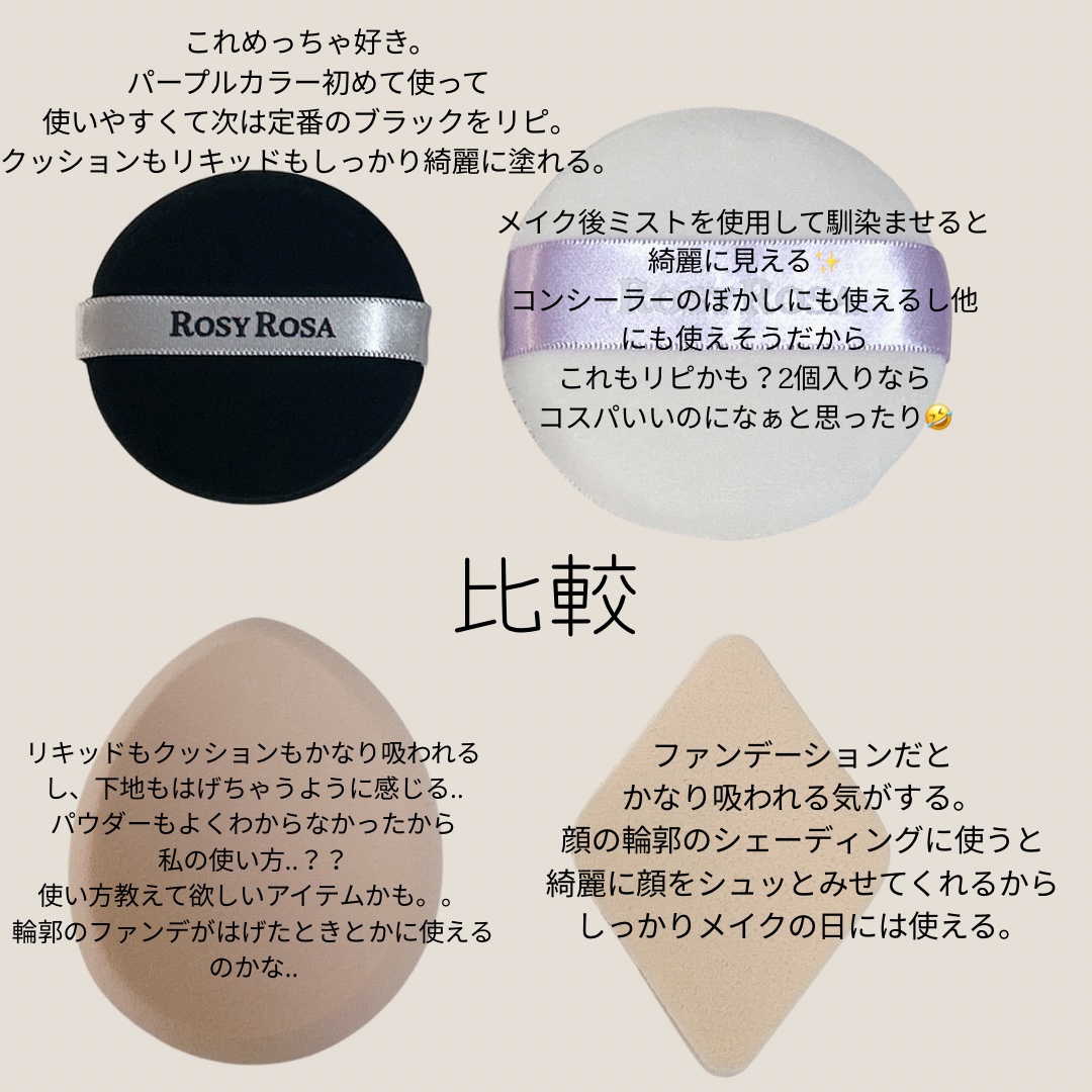 バリュースポンジ ダイヤ型 タイプM 6P/ロージーローザ/パフ・スポンジを使ったクチコミ（3枚目）