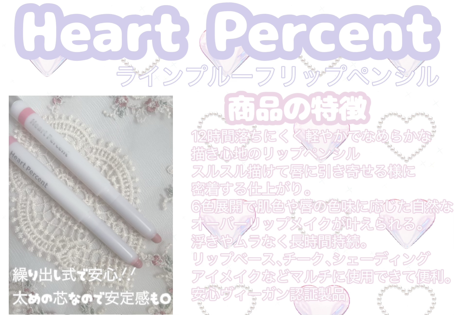 ライン プルーフ リップペンシル/Heart Percent/リップライナーを使ったクチコミ（2枚目）