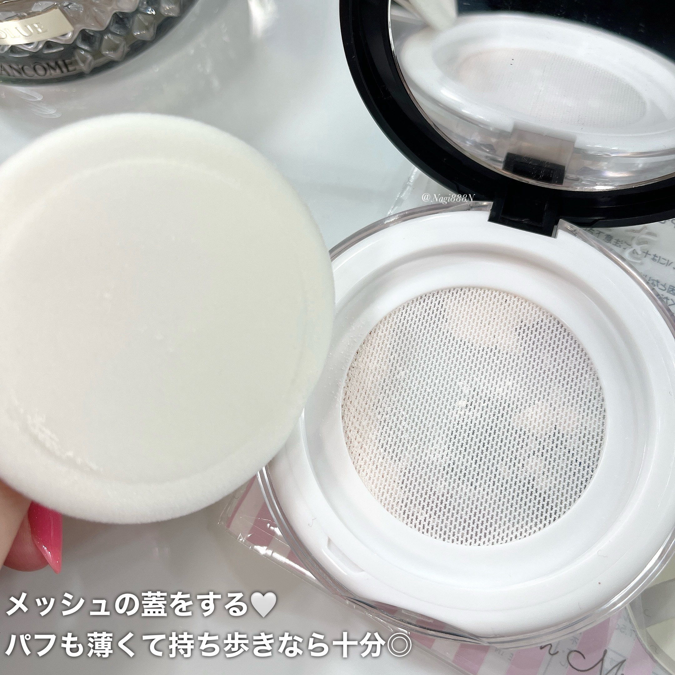 ミラー付きパウダーケース/DAISO/その他化粧小物を使ったクチコミ（3枚目）