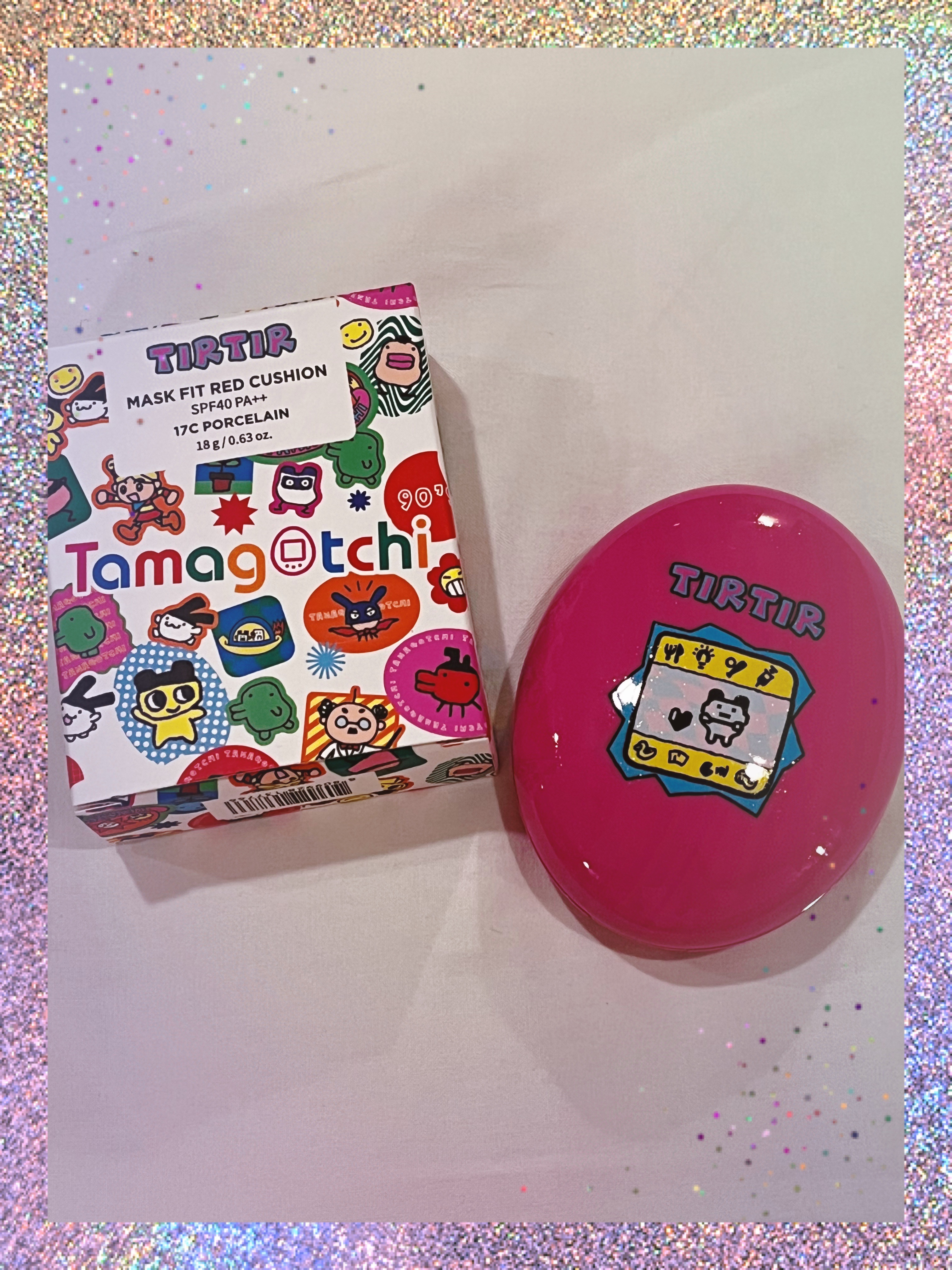 マスク フィット レッド クッション 17C（『たまごっち』デザイン）/TIRTIR(ティルティル)/クッションファンデーションを使ったクチコミ（1枚目）