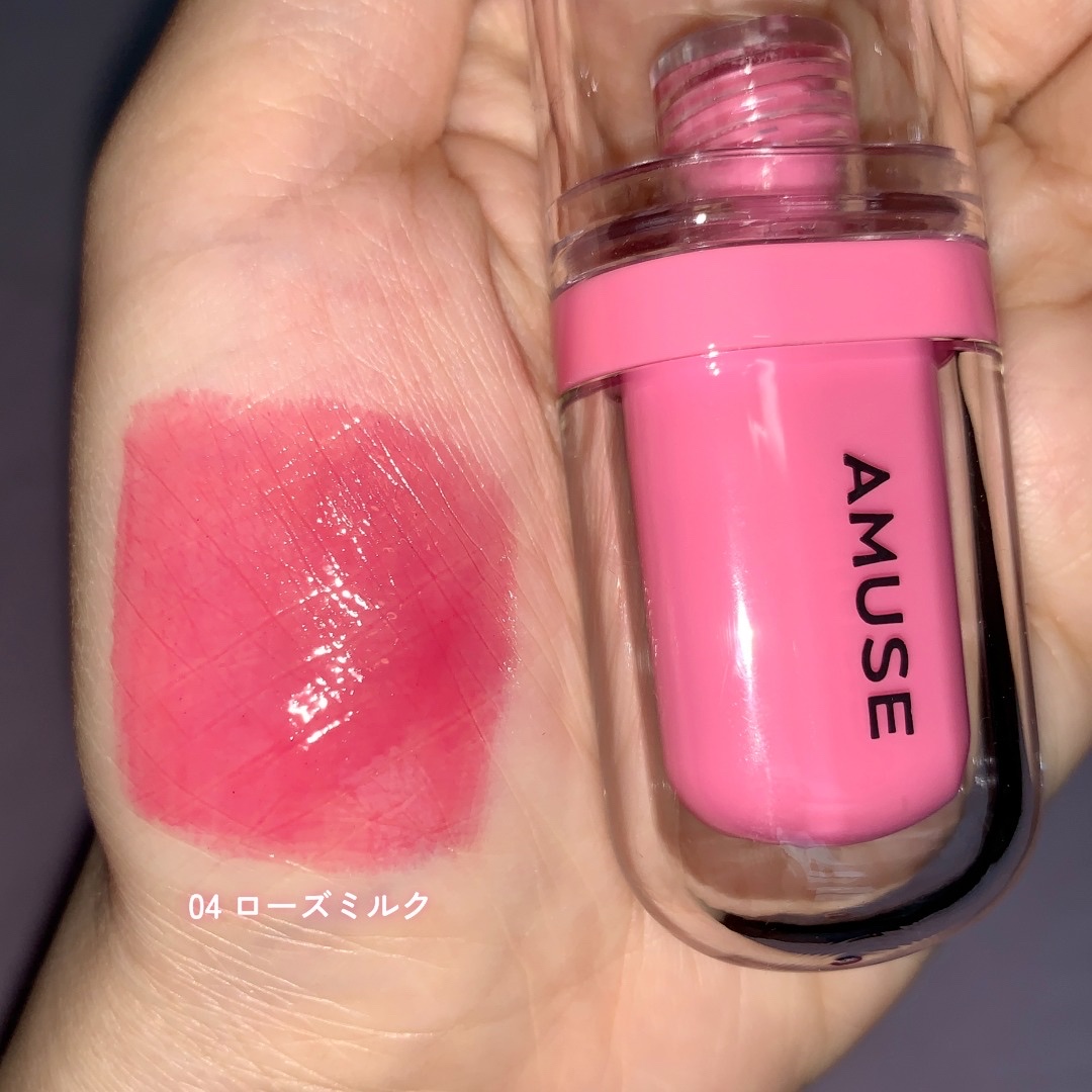 ジェルフィットティント 04 ローズミルク/AMUSE/リップティントを使ったクチコミ（2枚目）