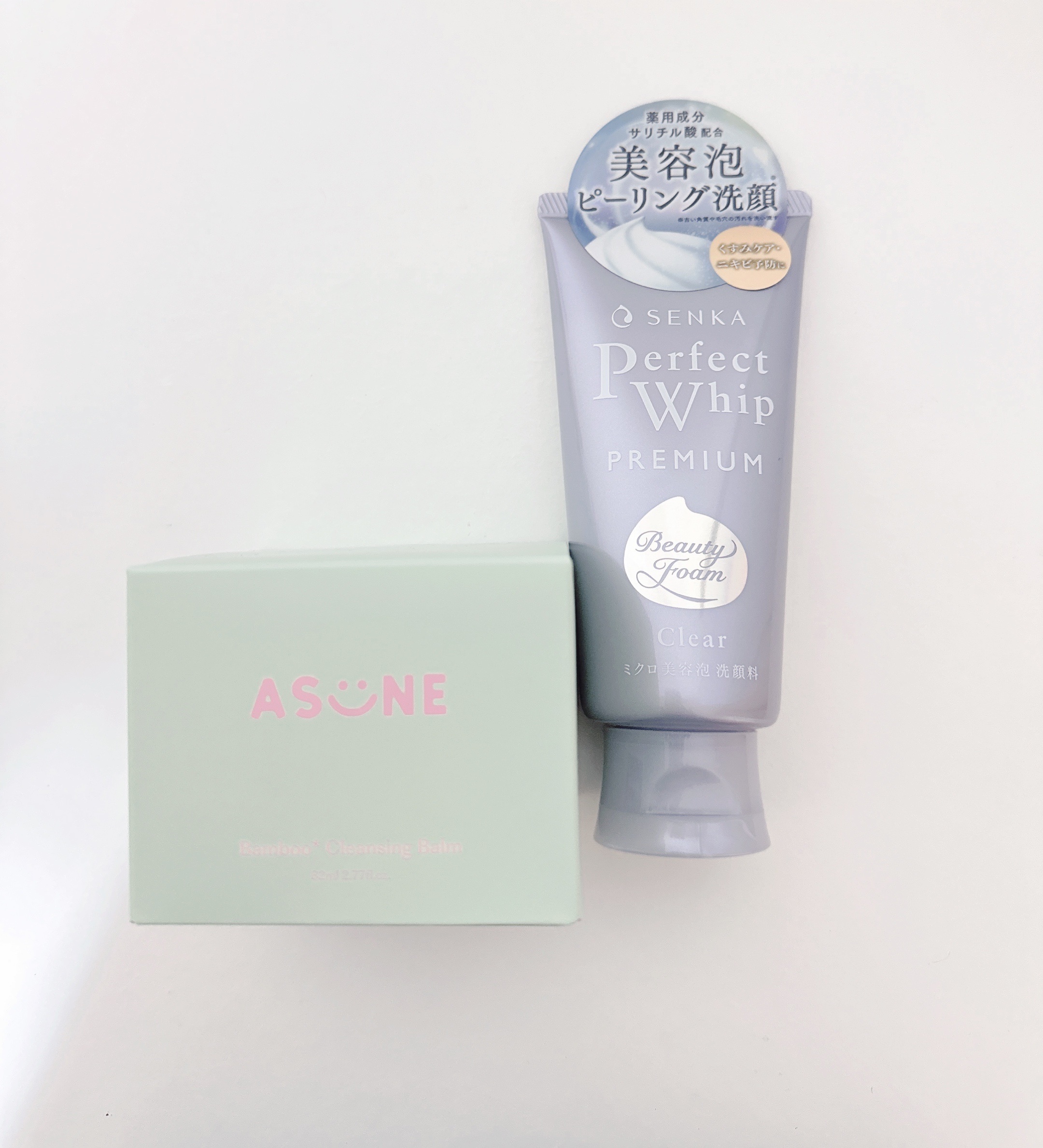 ドンキ購入品

ASUNE【バンブークレンジングバーム】
SENKA【プレミアムパーフェクトホイップ クリア】

気になってたASUNEのクレンジングがドンキで買えるようになったので買ってみました！

専科の洗顔はリピ🩵
これは一本使い切