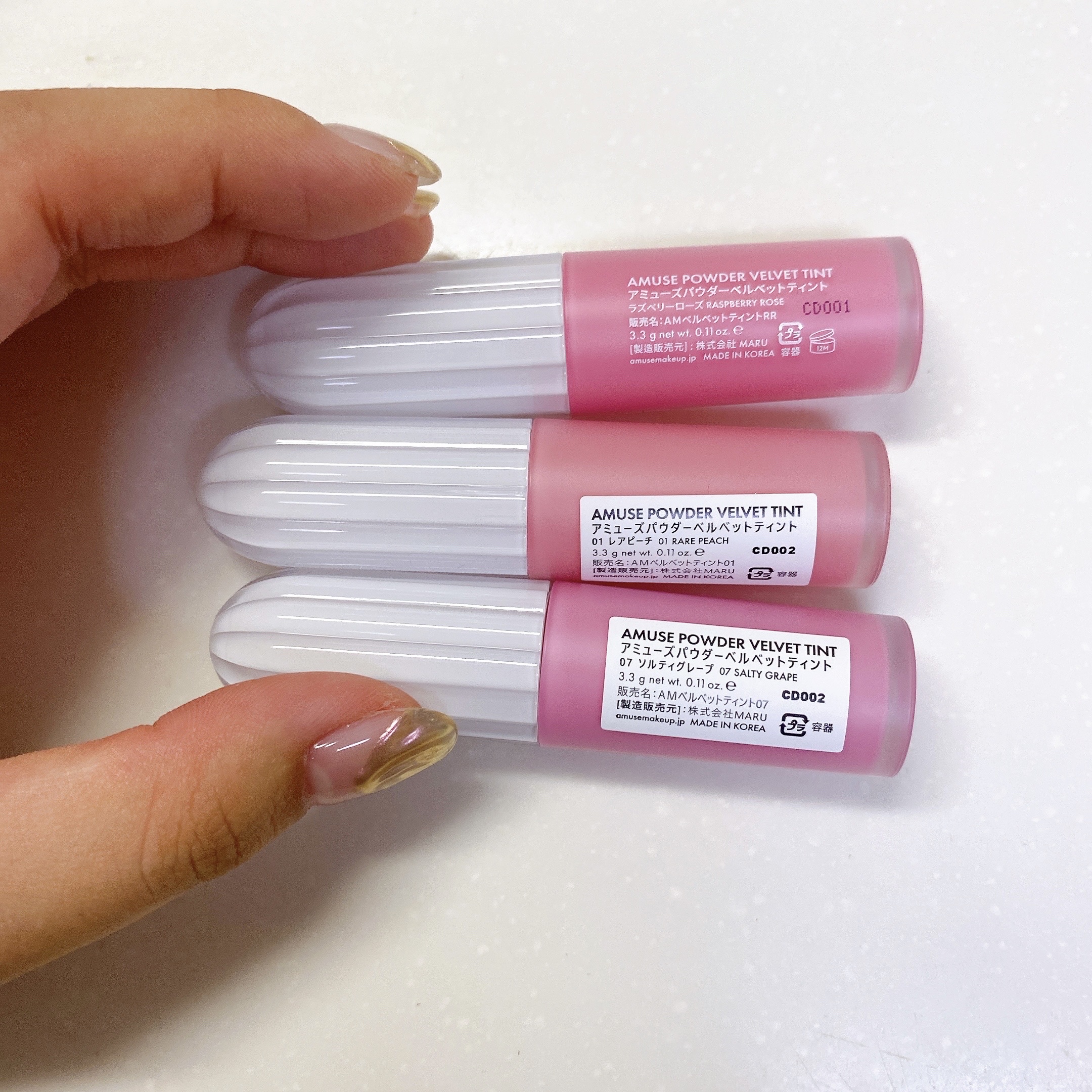パウダーベルベットティント/AMUSE/リップティントを使ったクチコミ（3枚目）