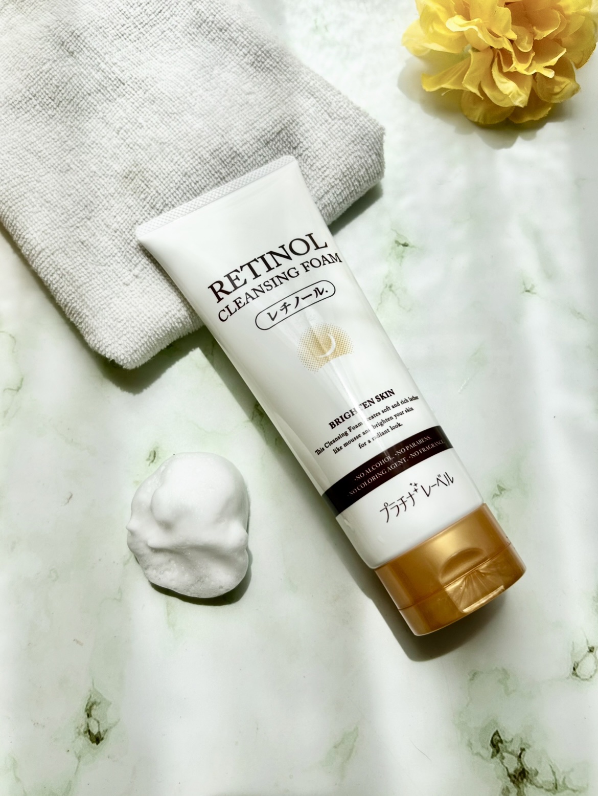 プラチナレーベル　レチノール(＊2)配合クレンジング洗顔/プラチナレーベル/洗顔フォームを使ったクチコミ（1枚目）