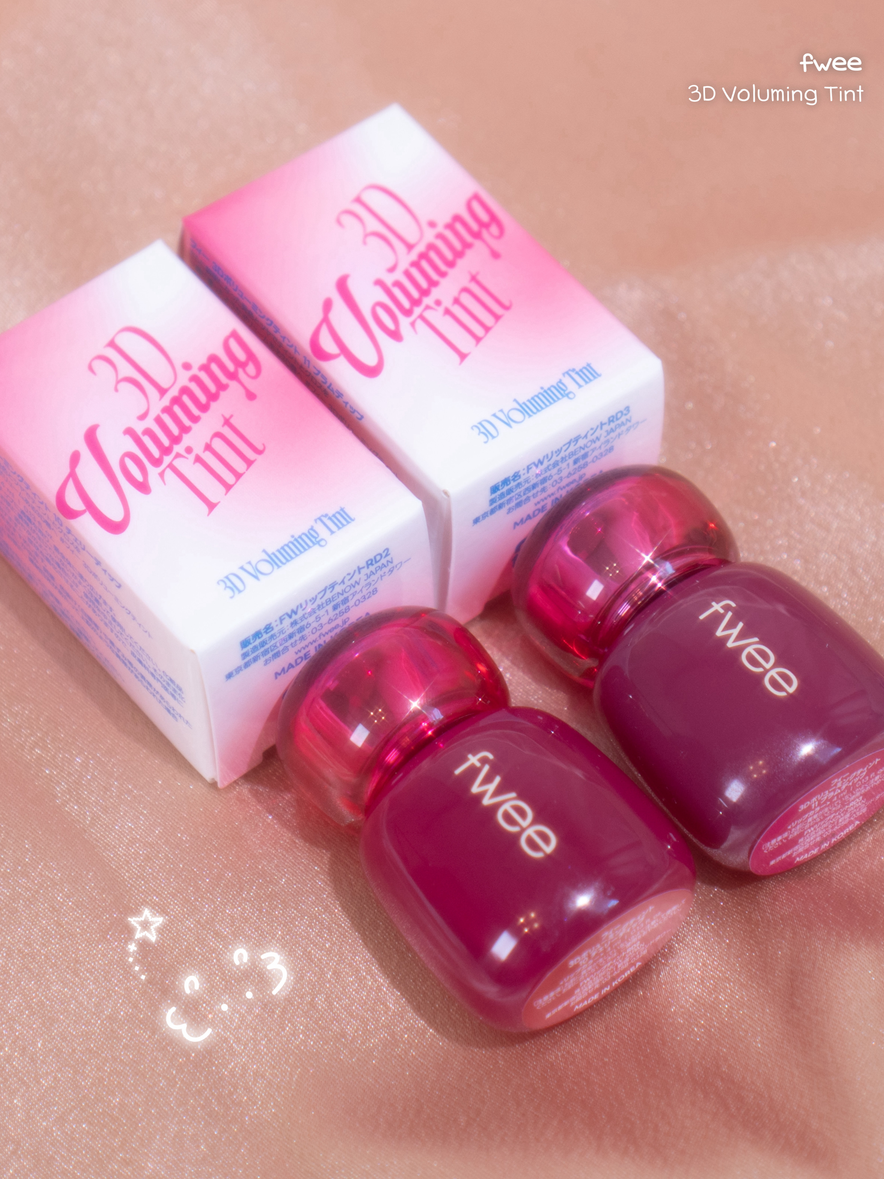 フィー 3Dボリューミングティント 10 チェリーディップ/fwee/リップティントを使ったクチコミ（2枚目）