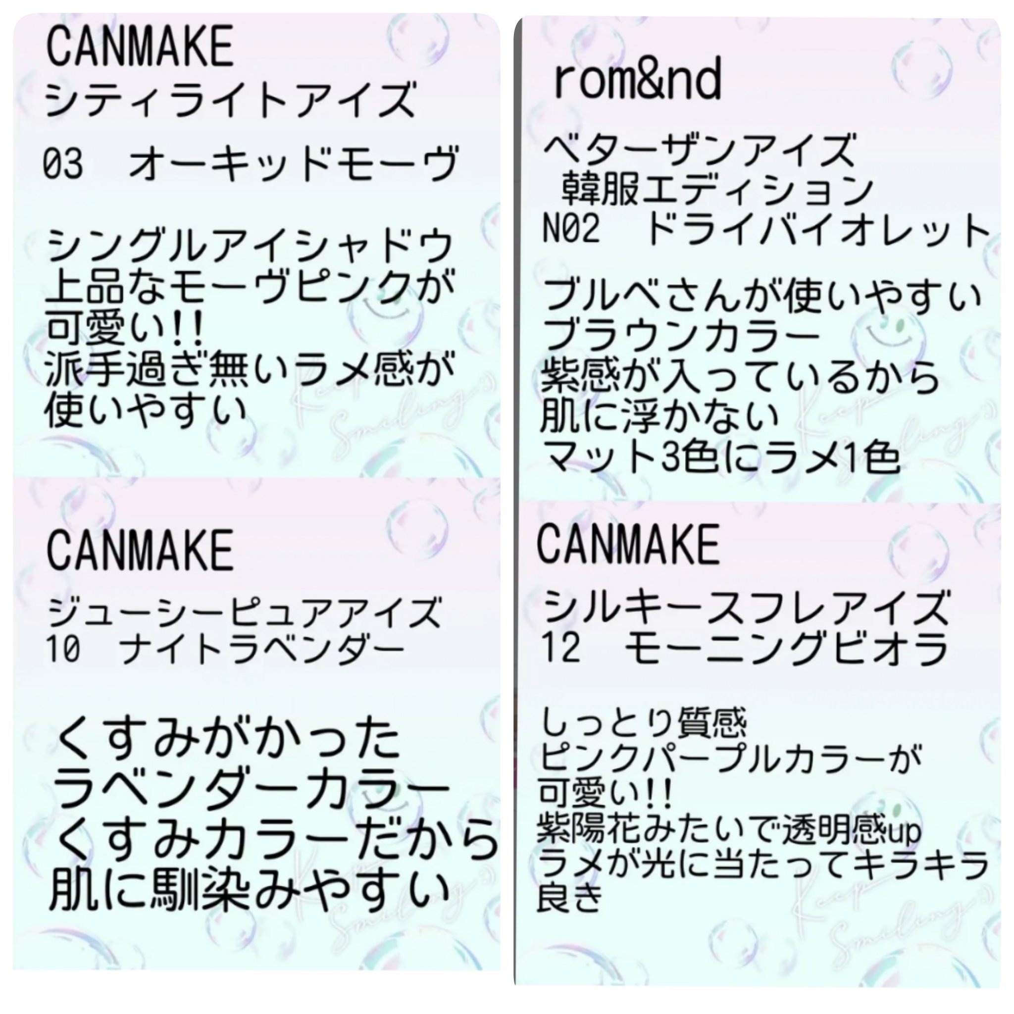 ジューシーピュアアイズ/キャンメイク/アイシャドウパレットを使ったクチコミ（3枚目）