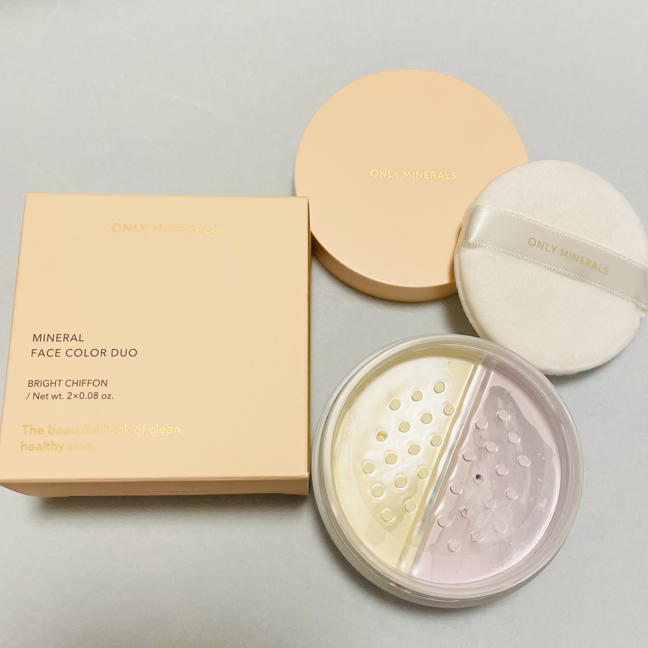 ミネラルフェイスカラー デュオ ブライトシフォン/ONLY MINERALS/ルースパウダーを使ったクチコミ（1枚目）
