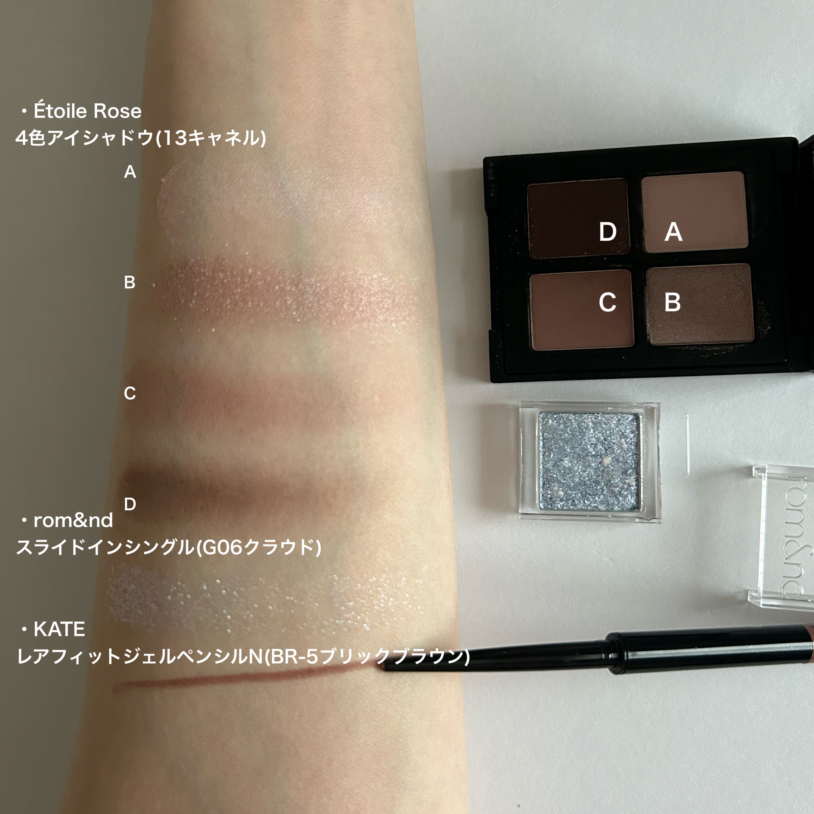 エトワルローズ 4色アイシャドウ/Étoile Rose/アイシャドウパレットを使ったクチコミ（3枚目）