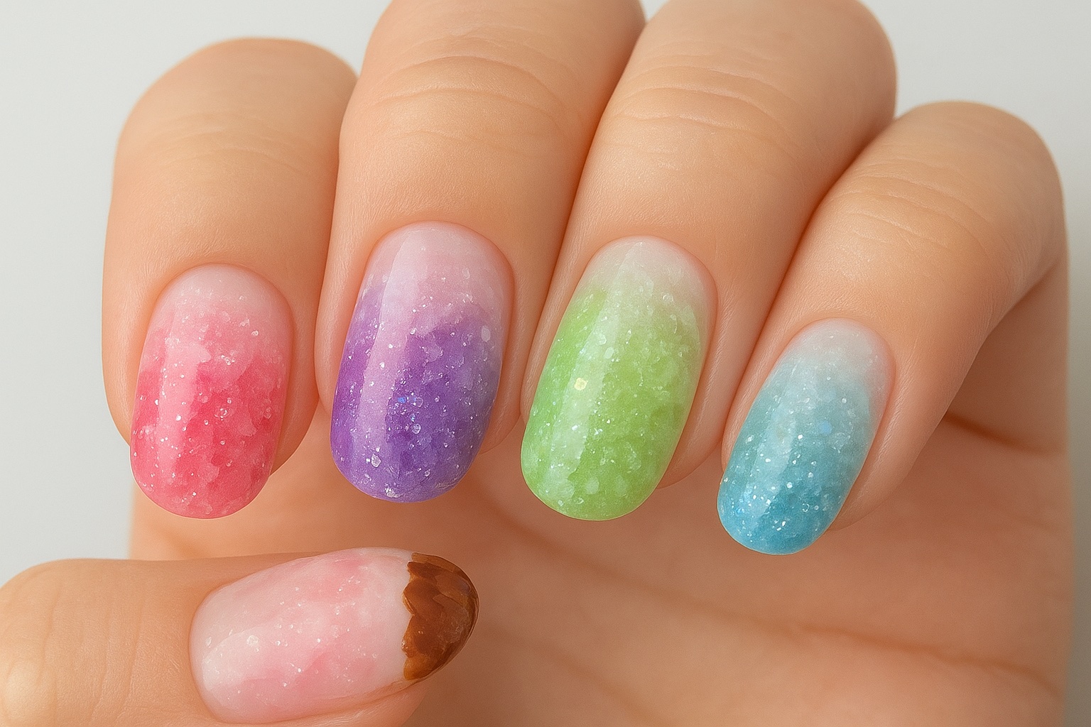 #かき氷ネイル,#ぶどうネイル,#夏ネイル,#フルーツネイル,#透明感ネイル,#涼しげネイル,#夏祭りネイル,#セルフネイル,#ジェルネイル,#海映えラメネイルのネイルデザイン