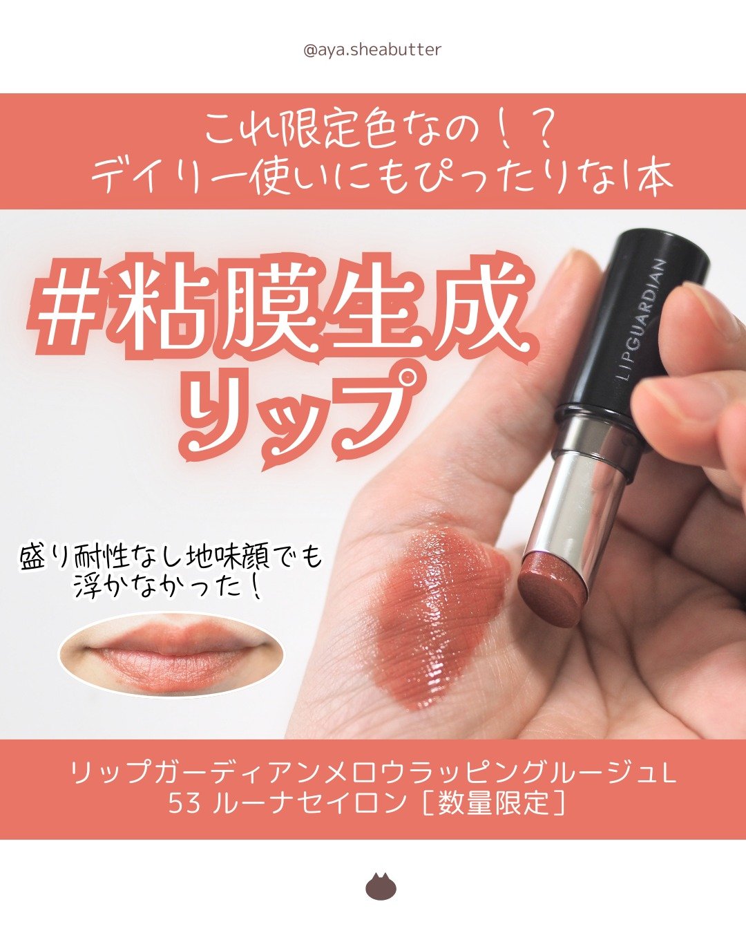 メロウラッピングルージュ/LIPGUARDIAN/口紅を使ったクチコミ（1枚目）