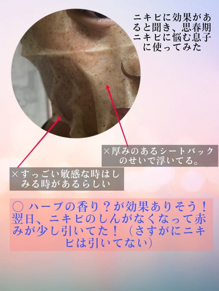 ツボクサスージングハイドロヨモギマスク/LIALUSTER/シートマスク・パックを使ったクチコミ(4枚目)