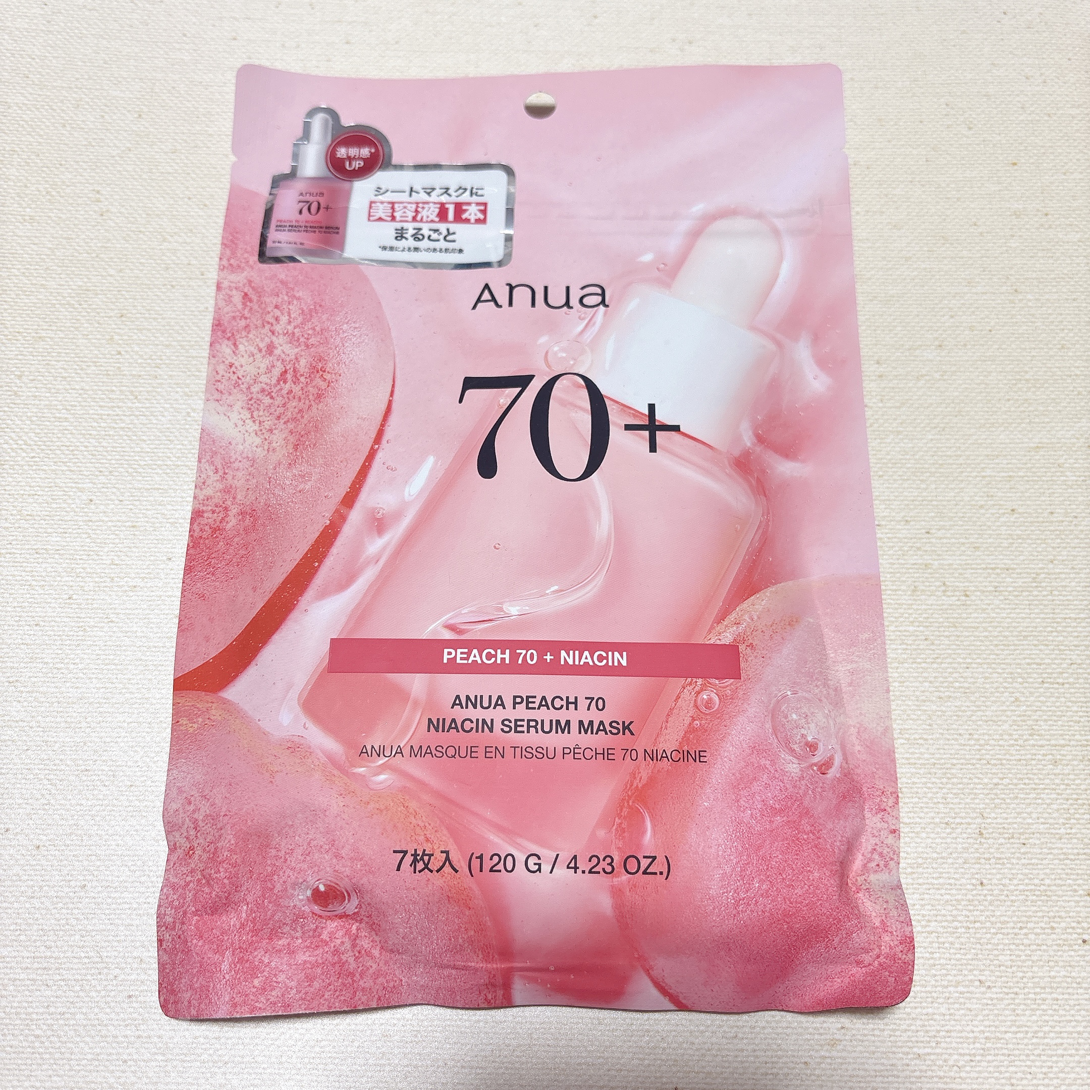 桃70％ナイアシンシートマスク/Anua/シートマスク・パックを使ったクチコミ（1枚目）