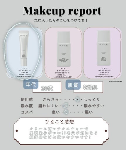 ケイト ポアレスキーパー FORドライ/KATE/化粧下地を使ったクチコミ(3枚目)