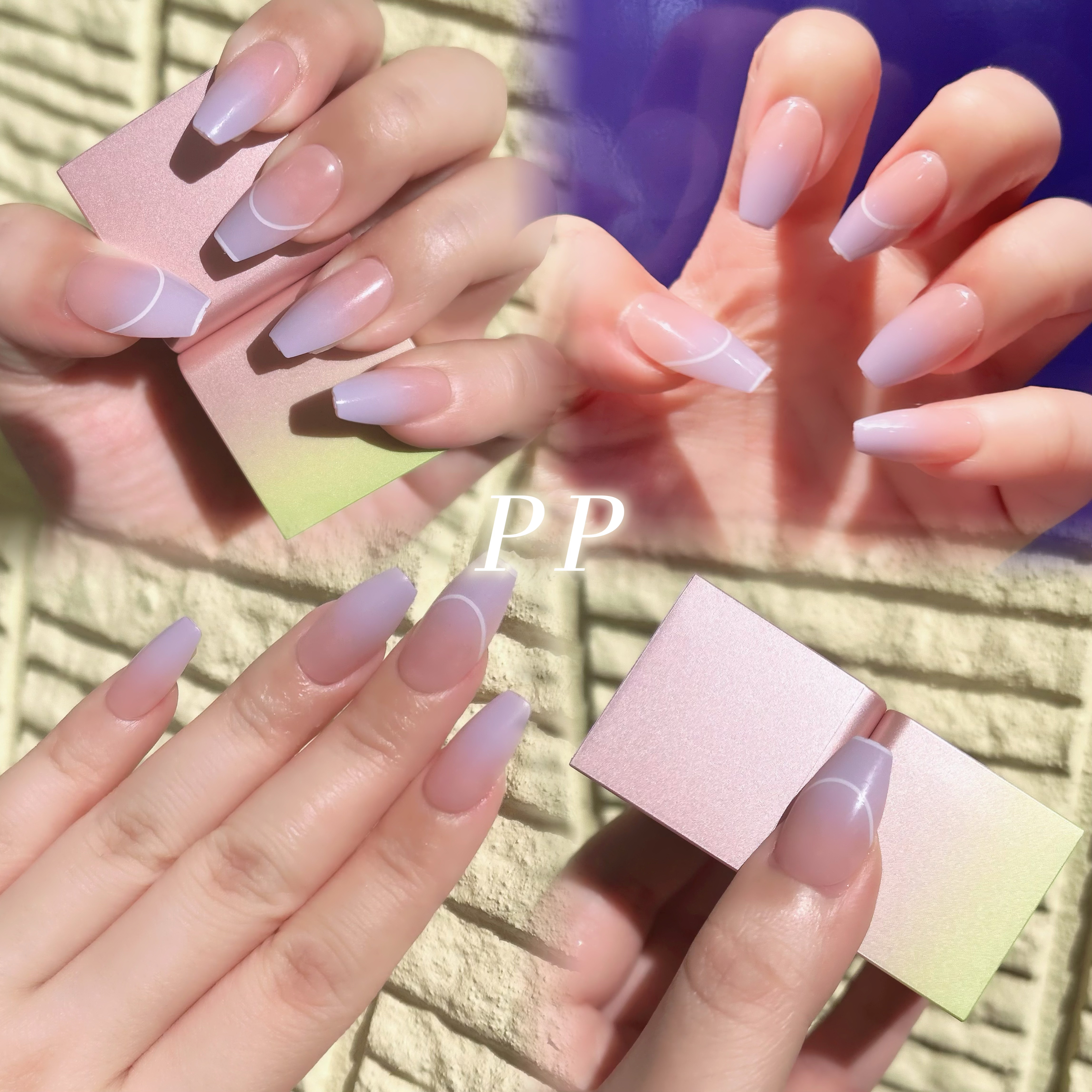 FINGERSUIT
PP💜
(シールタイプ)

790円セールのときの購入品💅

ライラックカラーのグラデーションが綺麗💜
夏にピッタリの涼しげなデザインでついつい見とれちゃいます☺️

気になった方はぜひチェックしてみてください�