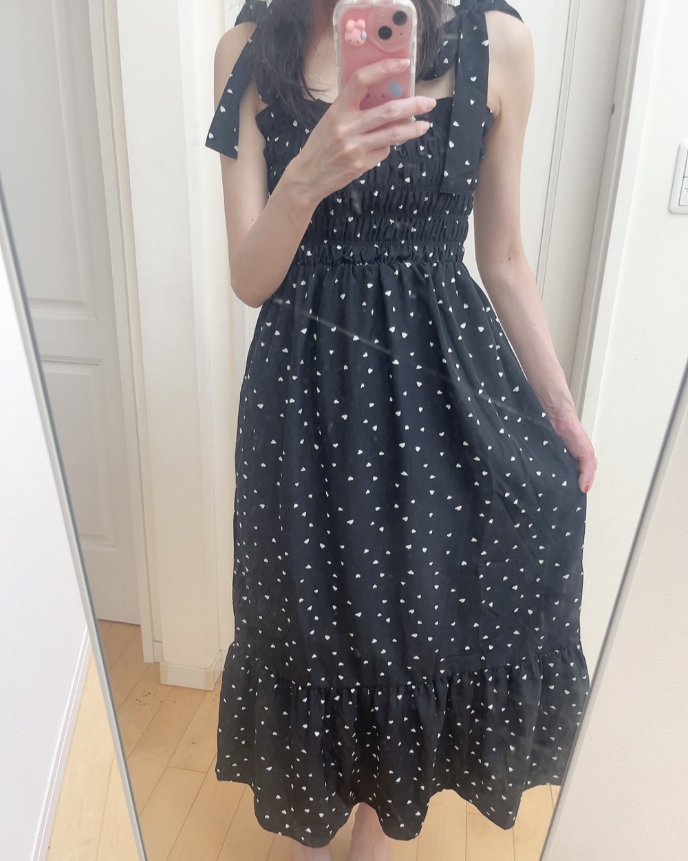 ハート柄リボンストラップティアードワンピース/GRL/その他を使ったクチコミ（3枚目）