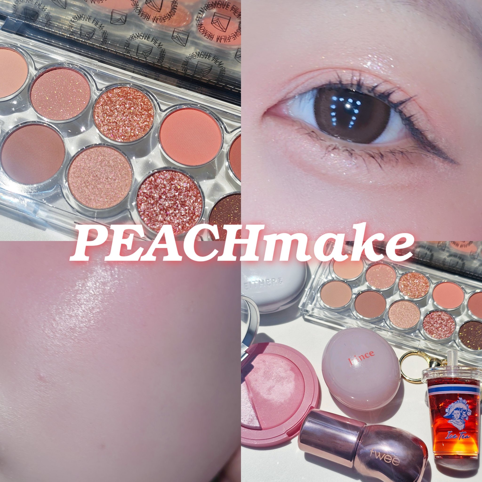 ピーチメイクをしたときのアイテム✎*。

じゅわっとしたみずみずしさを出してくれるコスメたちで🪄︎︎♡

チークは3CE ブラッシュライターとロウグロウデューイーボールを重ねて落ちにくくしたよ♪

.
.
いいね、クリップ、フォローありが