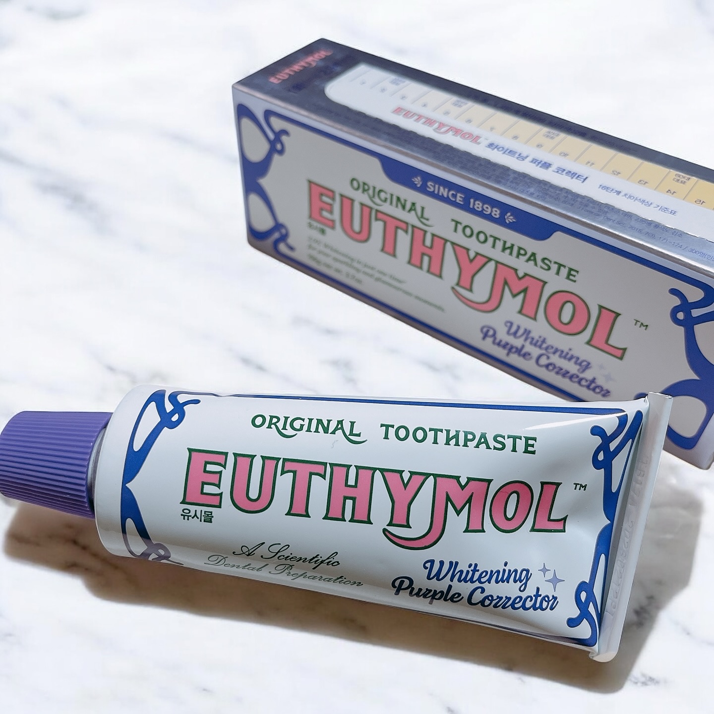 ホワイトパープル歯みがき ピーチフローラルミントの香り/EUTHYMOL/歯磨き粉を使ったクチコミ（2枚目）