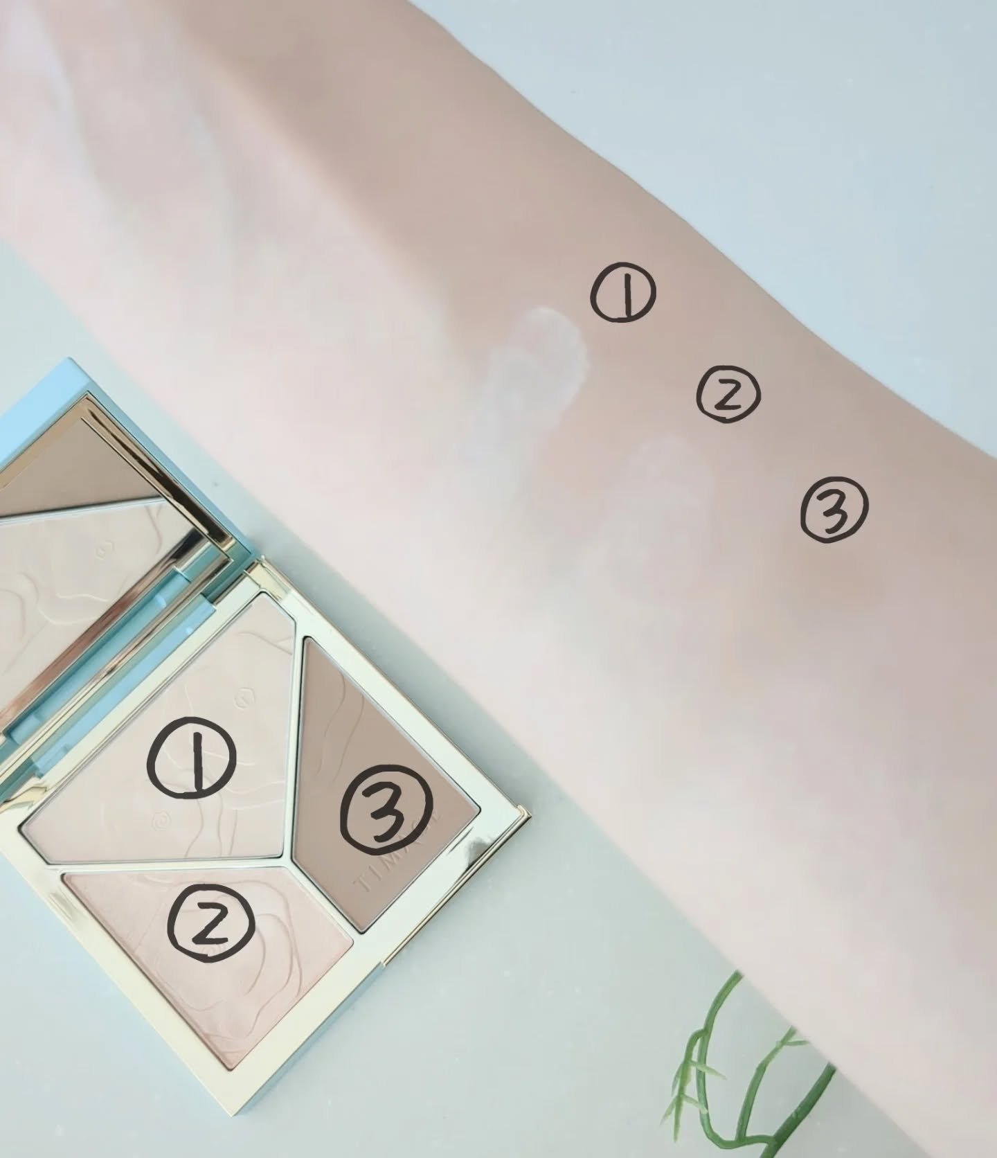 ハイライトシェーディングパレット/TIMAGE/パウダーハイライトを使ったクチコミ（3枚目）