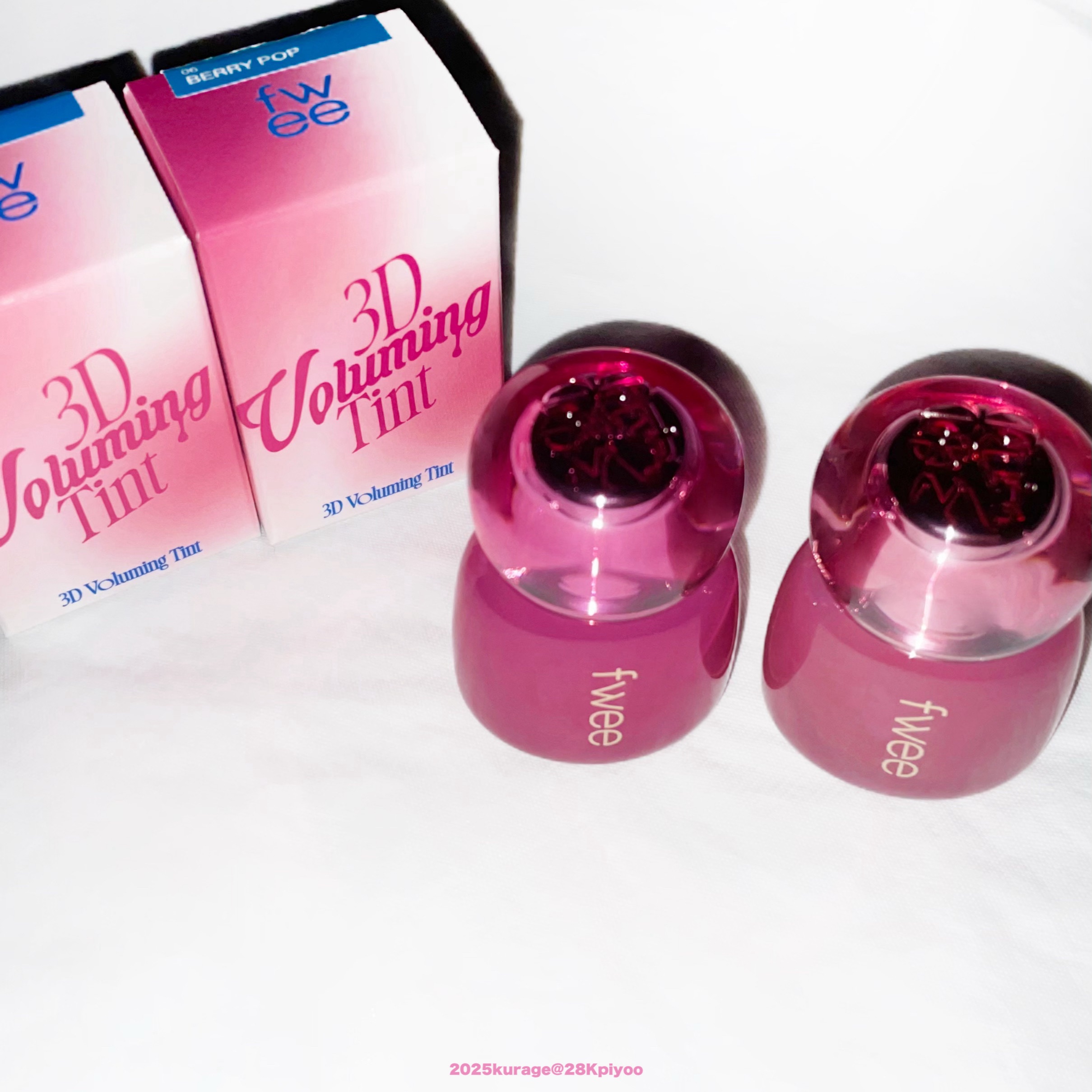 フィー 3Dボリューミングティント 06 ベリーポップ/fwee/リップティントを使ったクチコミ（2枚目）