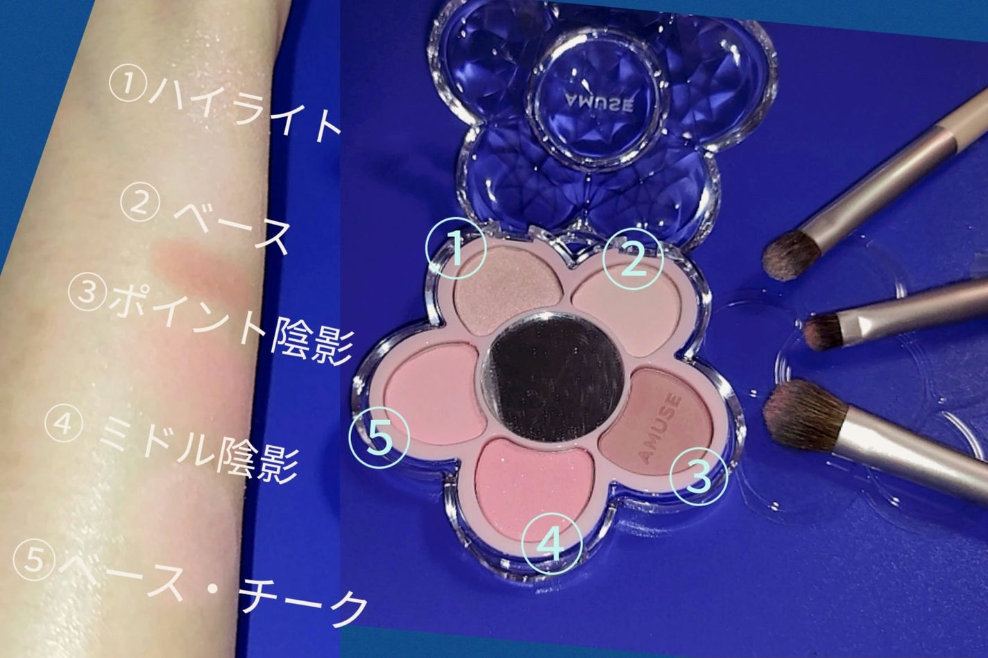 フローラアイパレット/AMUSE/アイシャドウを使ったクチコミ(2枚目)