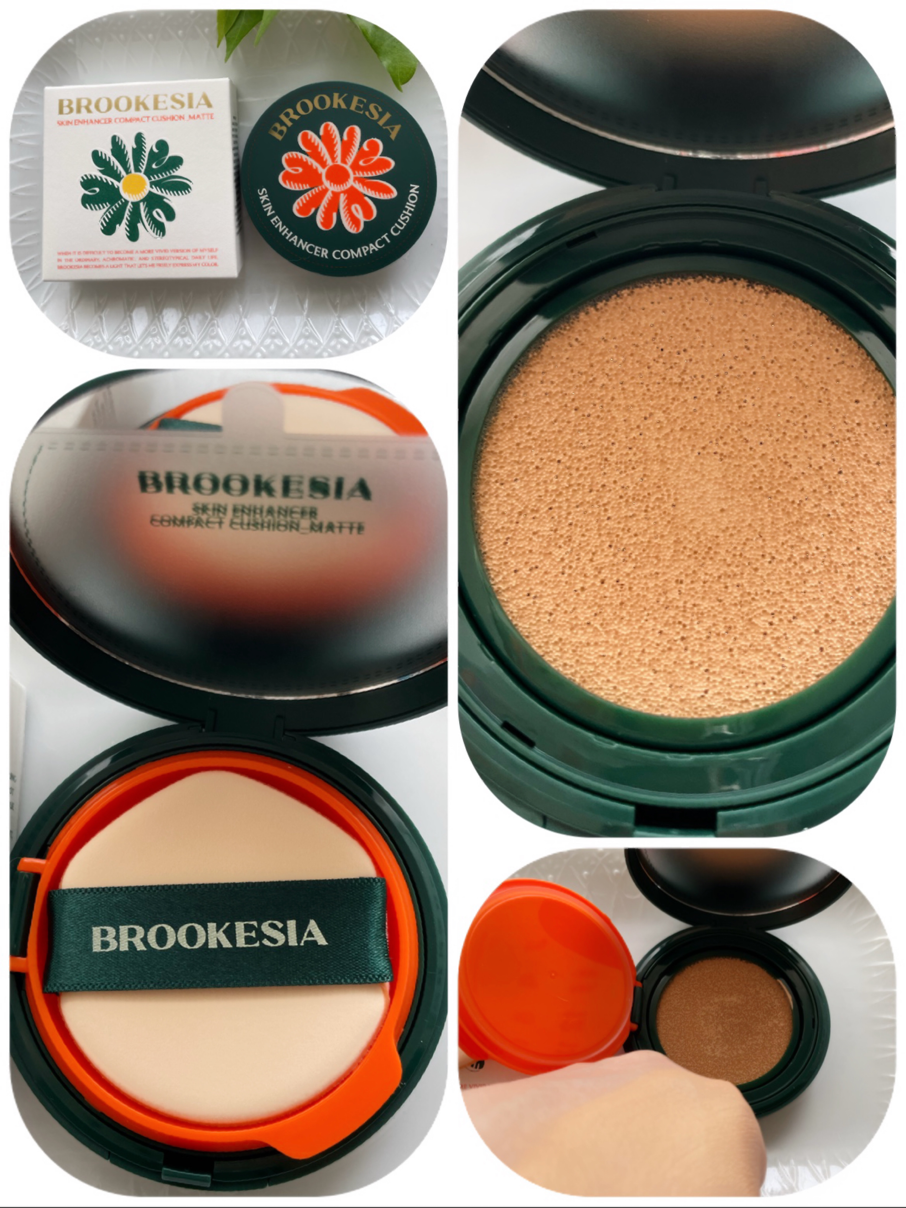 スキンエンハンサー コンパクト クッション (マット) #4 ダークベージュ/BROOKESIA/クッションファンデーションを使ったクチコミ（2枚目）