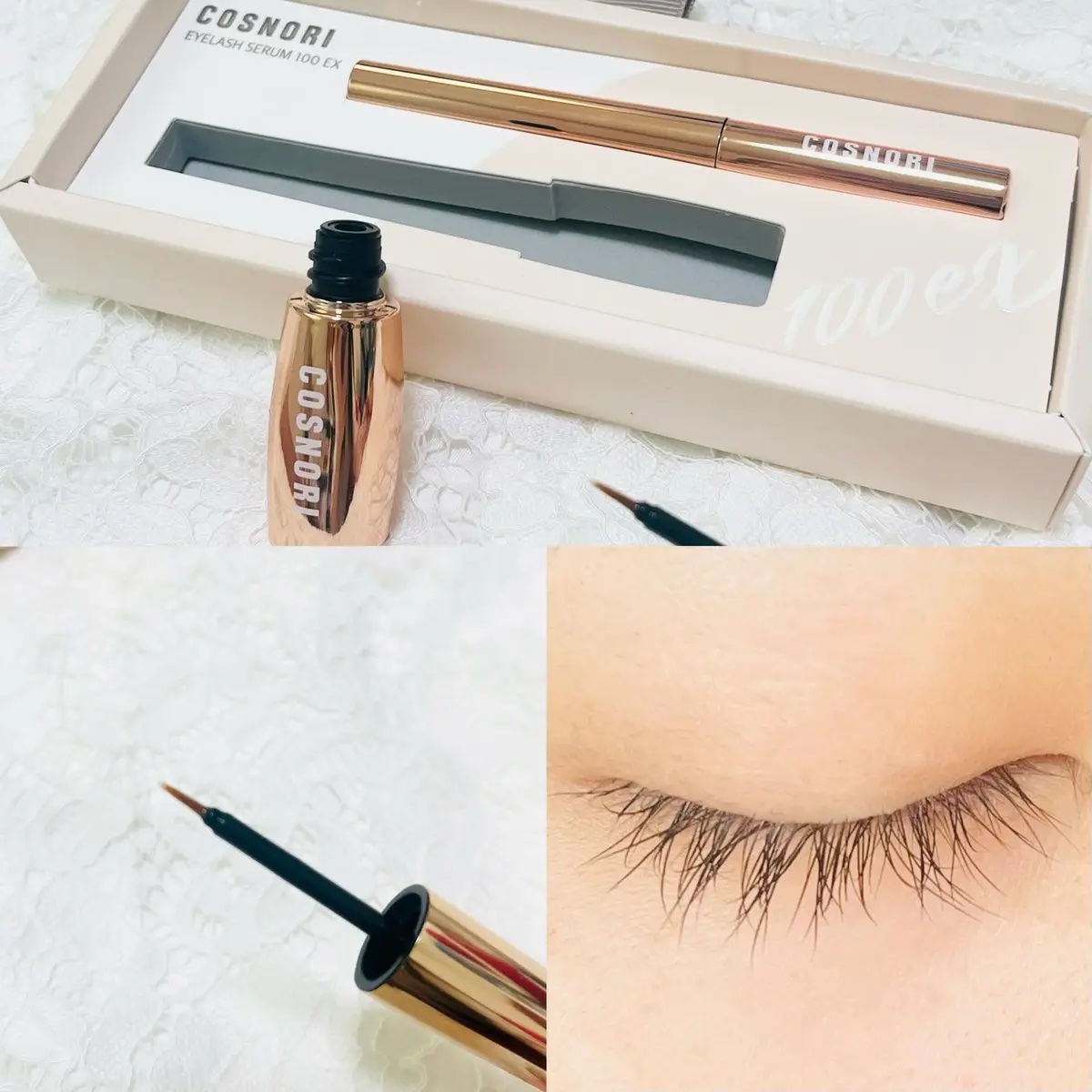 アイラッシュセラム100EX/COSNORI/まつげ美容液を使ったクチコミ（2枚目）