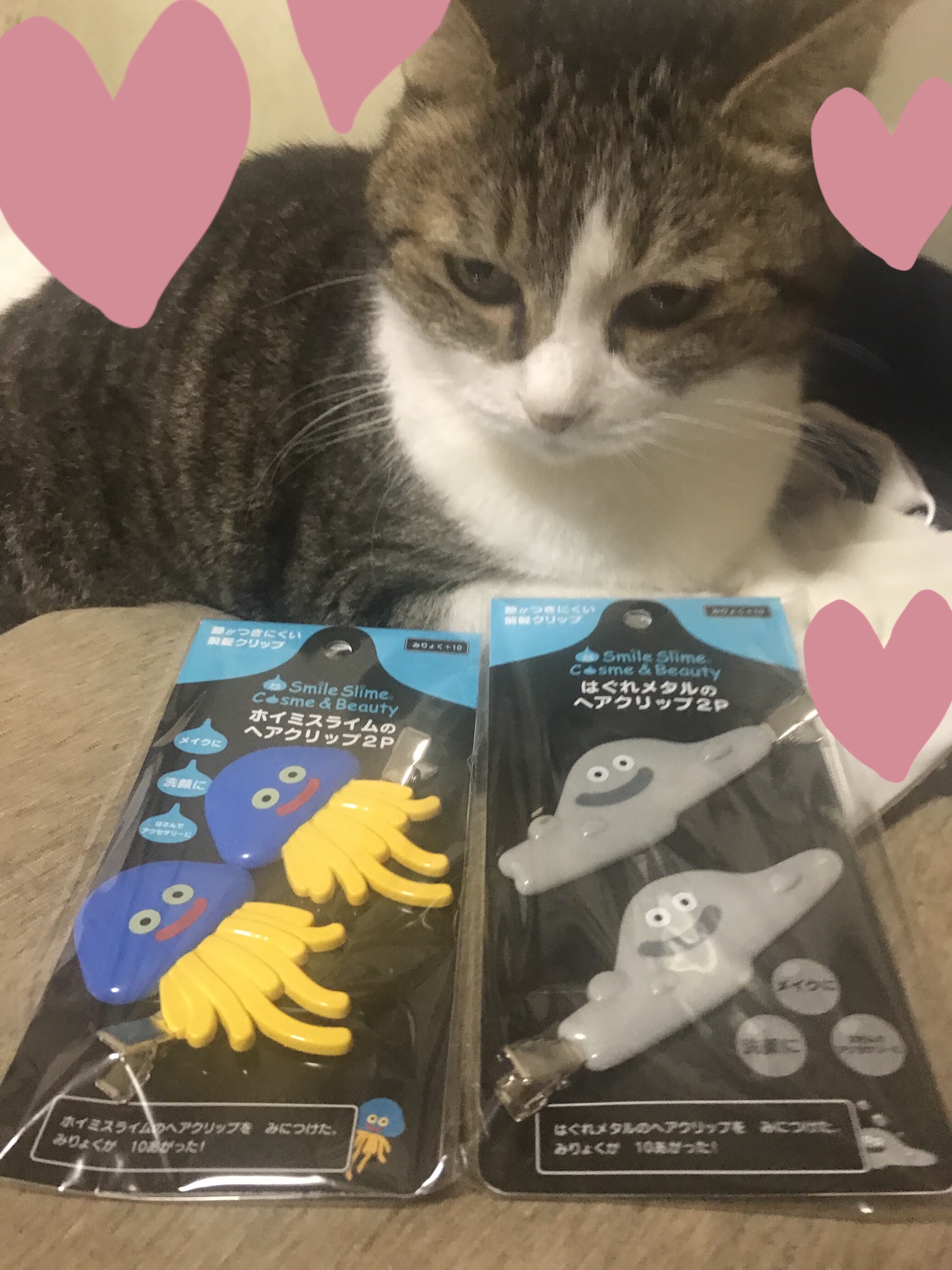 スマイルスライム コスメ＆ビューティー スライムのヘアクリップ２P   /スクウェア・エニックス/ヘアアクセサリーを使ったクチコミ（1枚目）