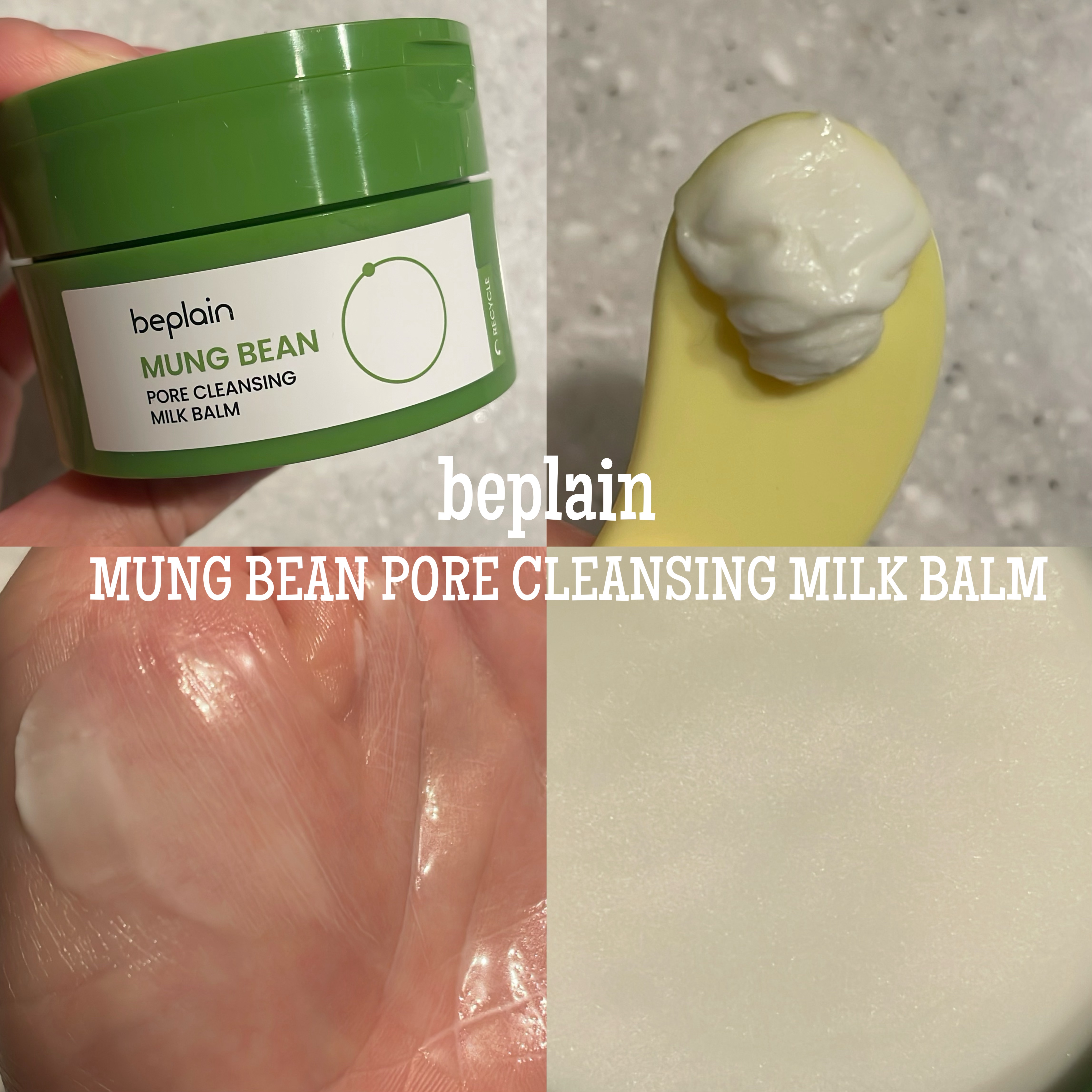 緑豆毛穴クレンジングミルクバーム/beplain/クレンジングバームを使ったクチコミ（2枚目）