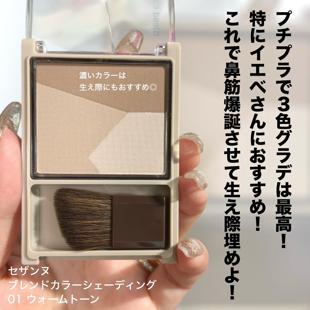 ブレンドカラーシェーディング/CEZANNE/シェーディングを使ったクチコミ（2枚目）