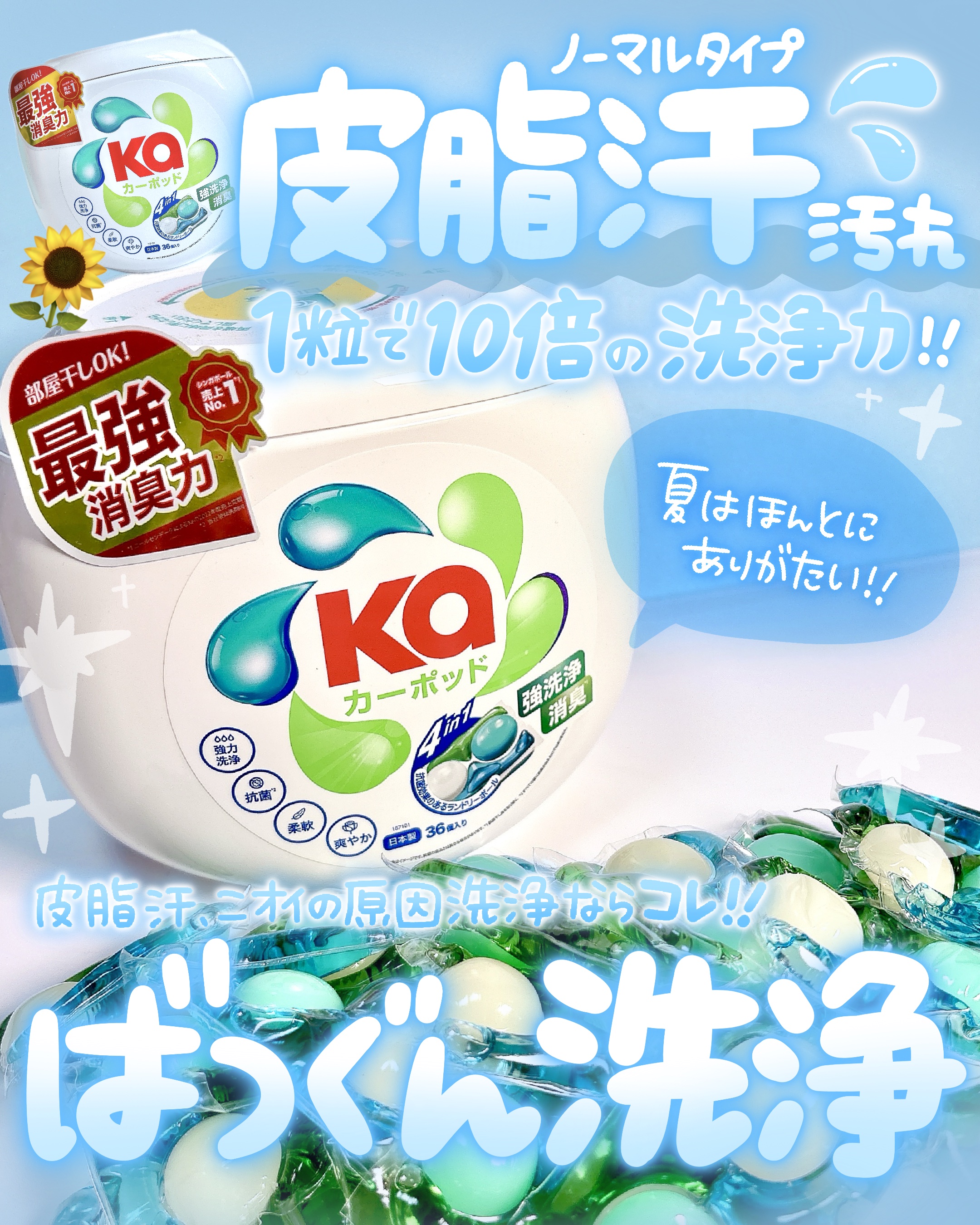 カーポッド/王子製薬/洗濯洗剤を使ったクチコミ（3枚目）