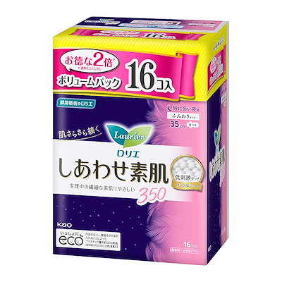 しあわせ素肌 特に多い夜用350羽つき 16枚入