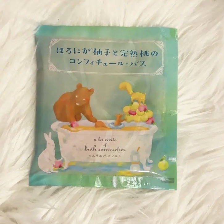 ソムリエ バスソルト ほろにが柚子と完熟桃のコンフィチュール・バス/charley/無機塩系入浴剤を使ったクチコミ（1枚目）