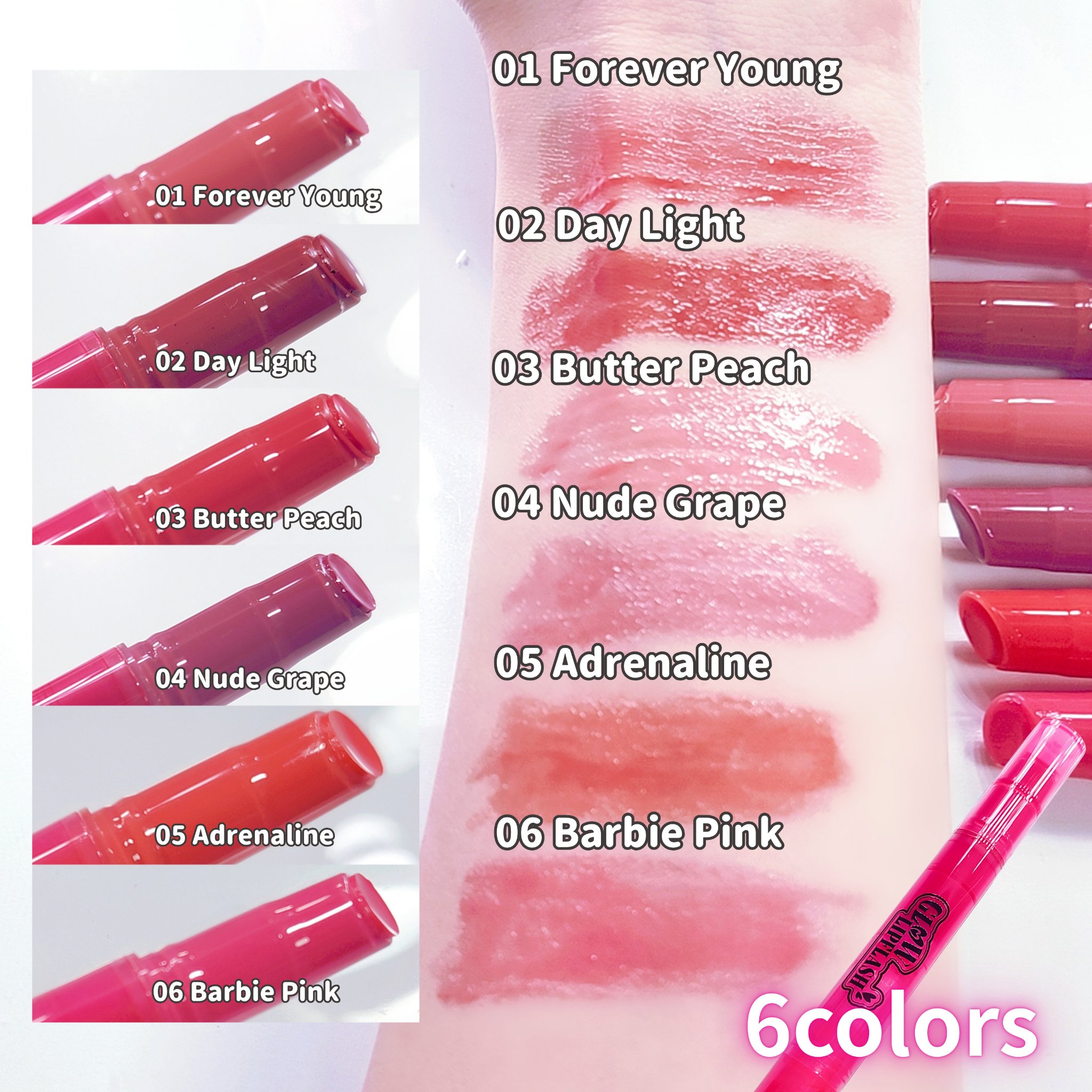 グローリップフラッシュ 02 デイライト/all my things/口紅を使ったクチコミ（3枚目）