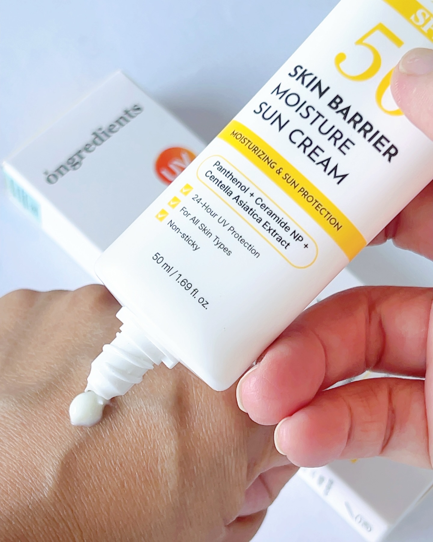 スキンバリアモイスチャーサンクリーム/Ongredients/日焼け止めクリームを使ったクチコミ（3枚目）