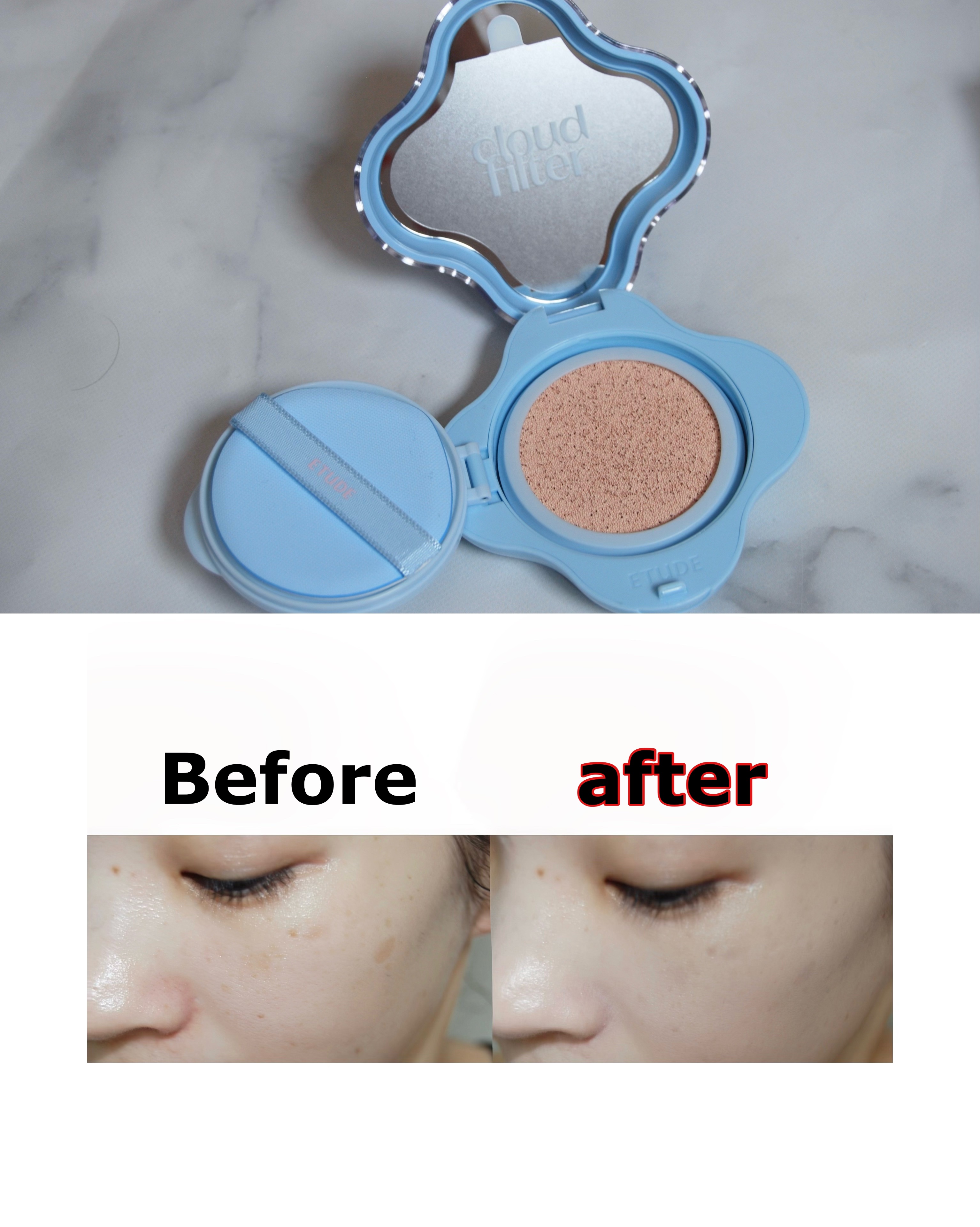 クラウドフィルタークッション/ETUDE/クッションファンデーションを使ったクチコミ（3枚目）