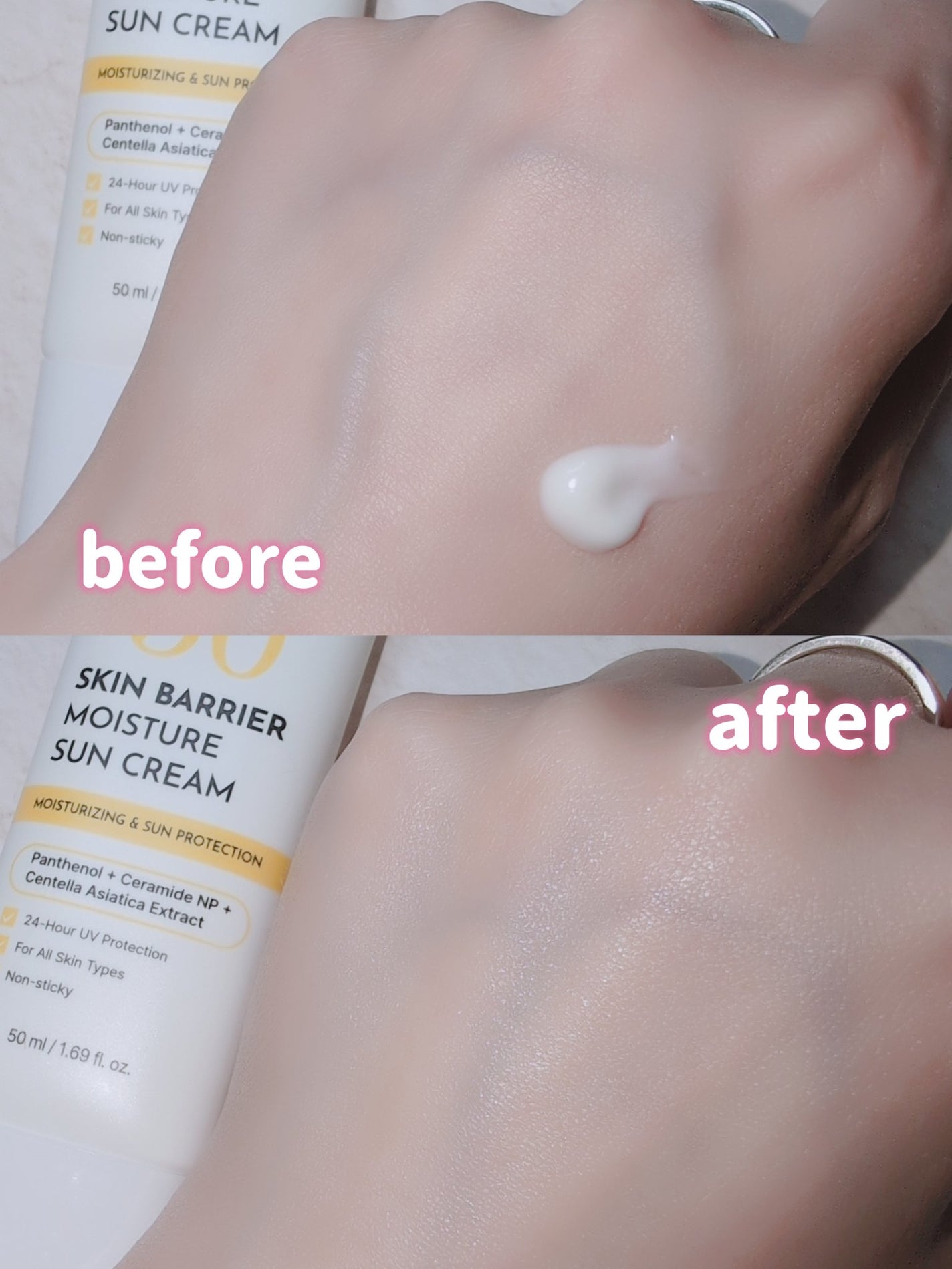 スキンバリアモイスチャーサンクリーム/Ongredients/日焼け止めクリームを使ったクチコミ(3枚目)