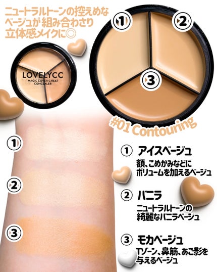lovelycc マジックカバーチートコンシーラー/LOVELYCC/パレットコンシーラーを使ったクチコミ(2枚目)