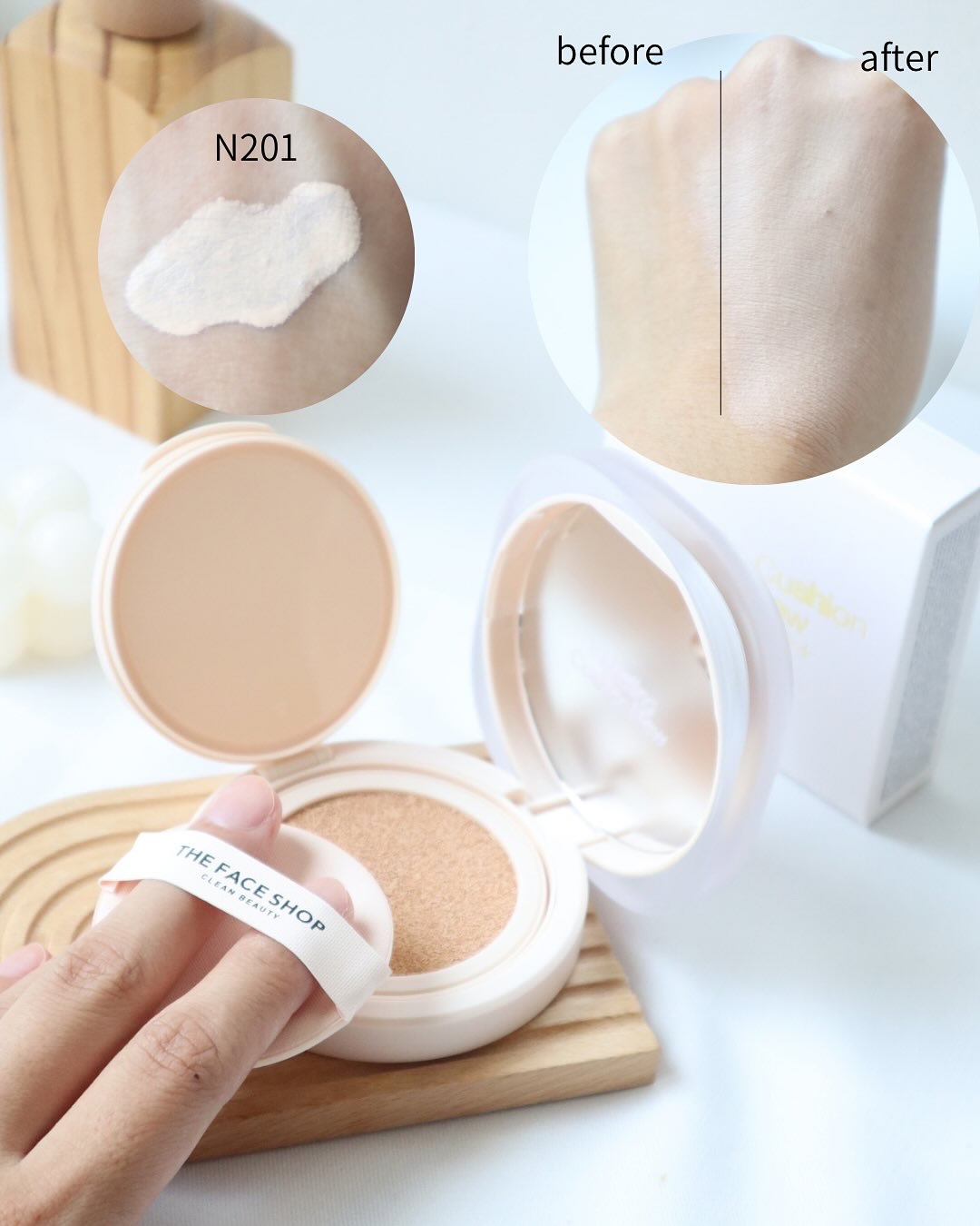 インクラスティングクッションファンデーション/THE FACE SHOP/クッションファンデーションを使ったクチコミ（2枚目）