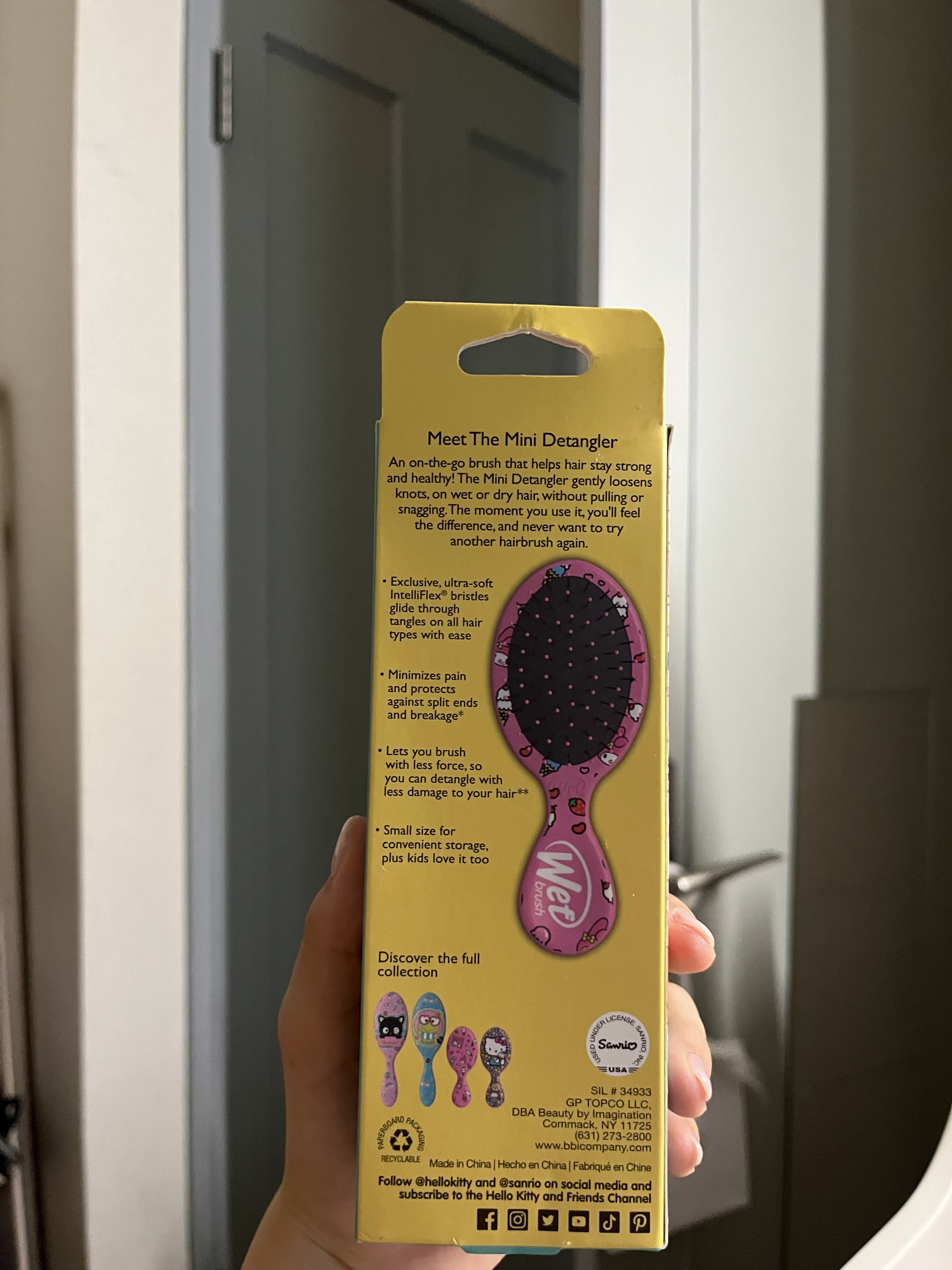 ウェットブラシ ウエットブラシ リルディタングラー パンチーピンクのクチコミ「#サンリオ
#ヘアブラシ
#持ち運び

#wet..」（3枚目）