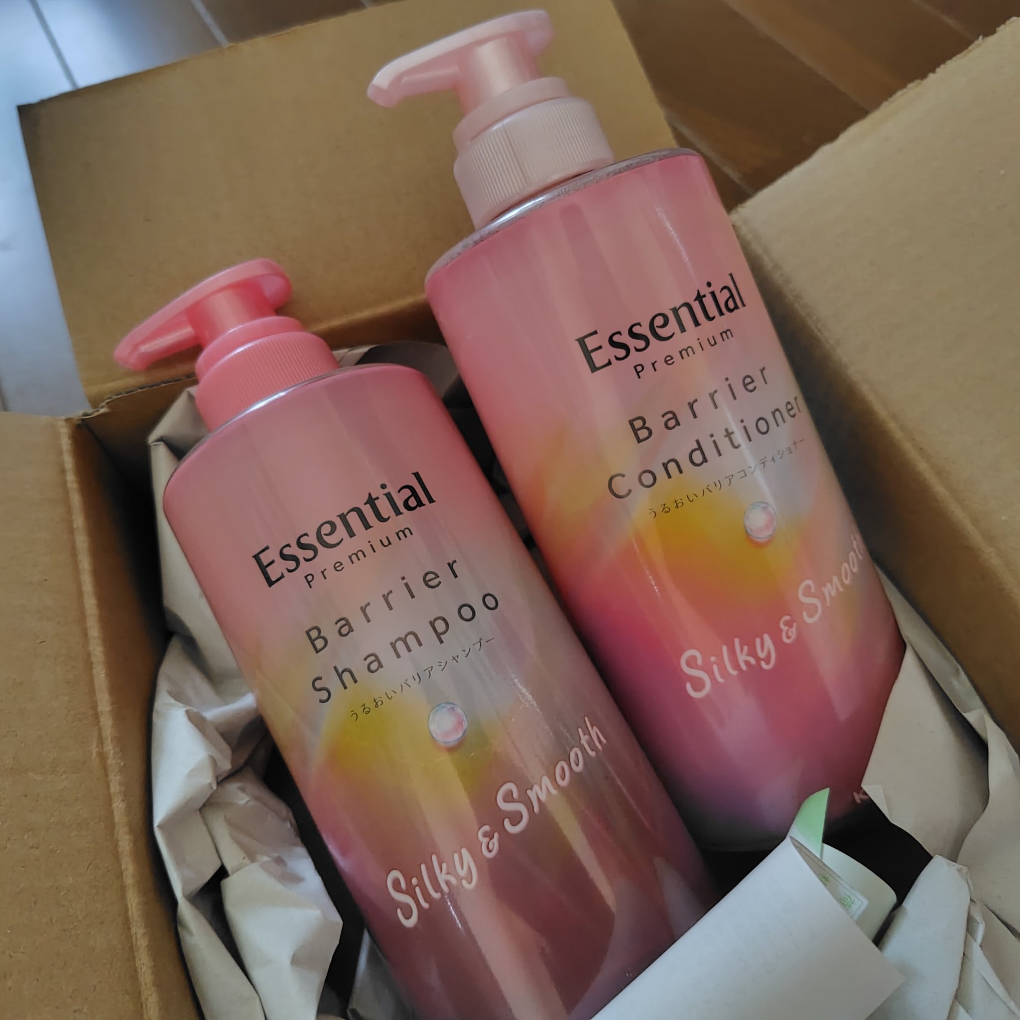 エッセンシャルプレミアム バリアシャンプー・コンディショナー シルキー＆スムース/エッセンシャル/市販シャンプーを使ったクチコミ（1枚目）