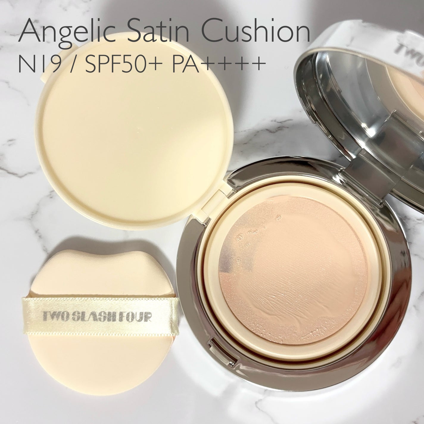 エンジェリックサテンクッション/TWO SLASH FOUR/クッションファンデーションを使ったクチコミ(2枚目)