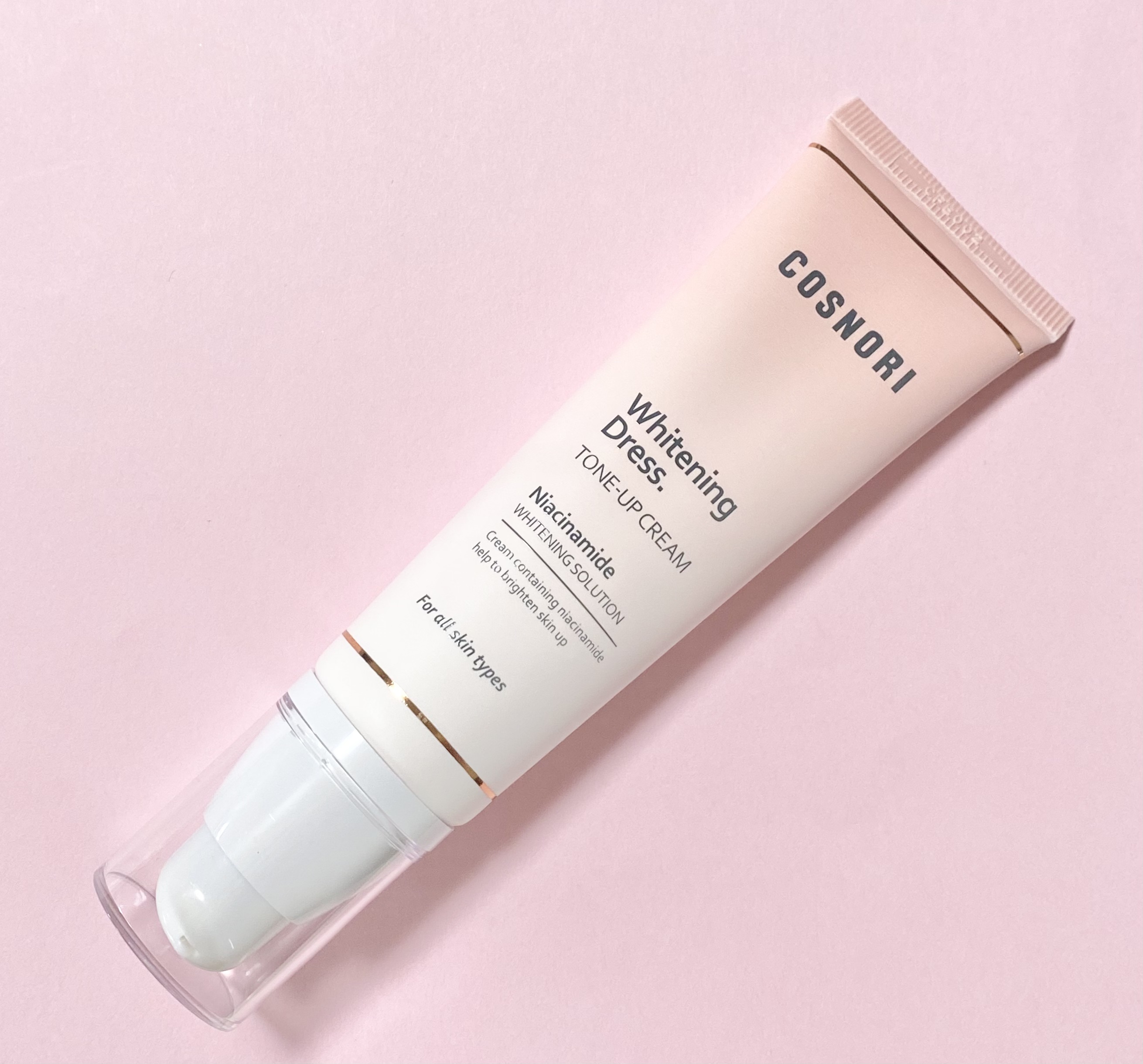 ホワイトニングドレストーンアップクリーム/COSNORI/化粧下地を使ったクチコミ（2枚目）