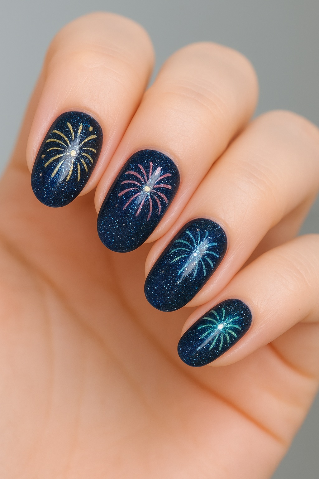 #花火ネイル,#夏ネイル,#ラメネイル,#セルフネイル,#キラキラネイル,#夏祭りネイル,#海映えラメネイルのネイルデザイン