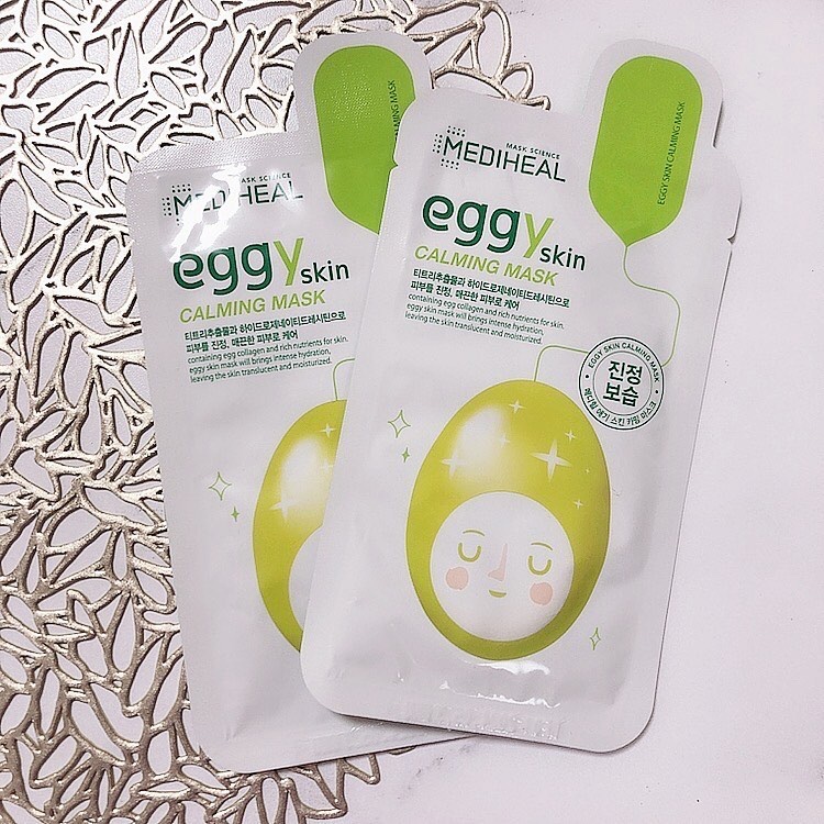 MEDIHEAL Eggy Skinマスクパック 🌿

普段はメディヒールの定番というか1番よく見かけるティーツリーのパックを使用してるんだけど、パッケージの可愛さに惹かれて初めて買ってみた💫

韓国のパックは使い心地がいいのにコスパも