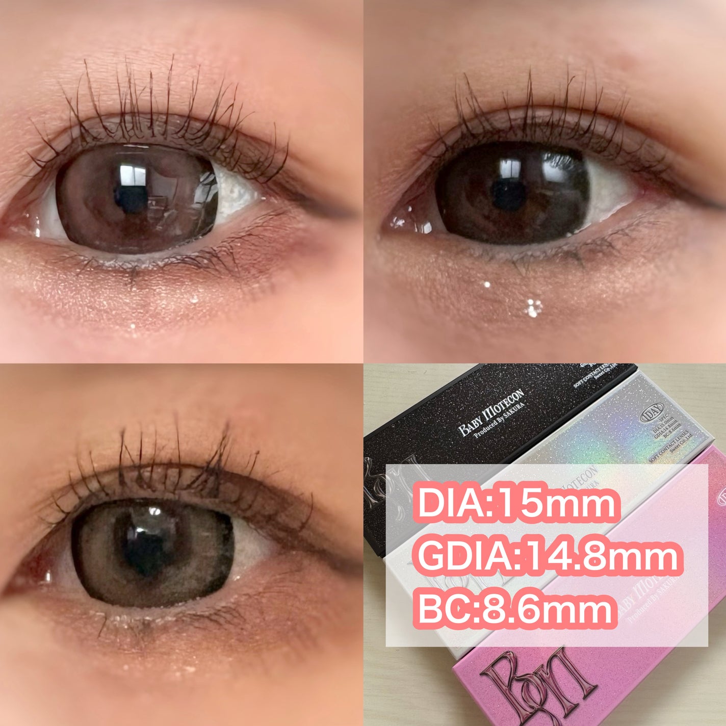 ベイビーモテコン/モテコン/ワンデー(1DAY)カラコンを使ったクチコミ(2枚目)