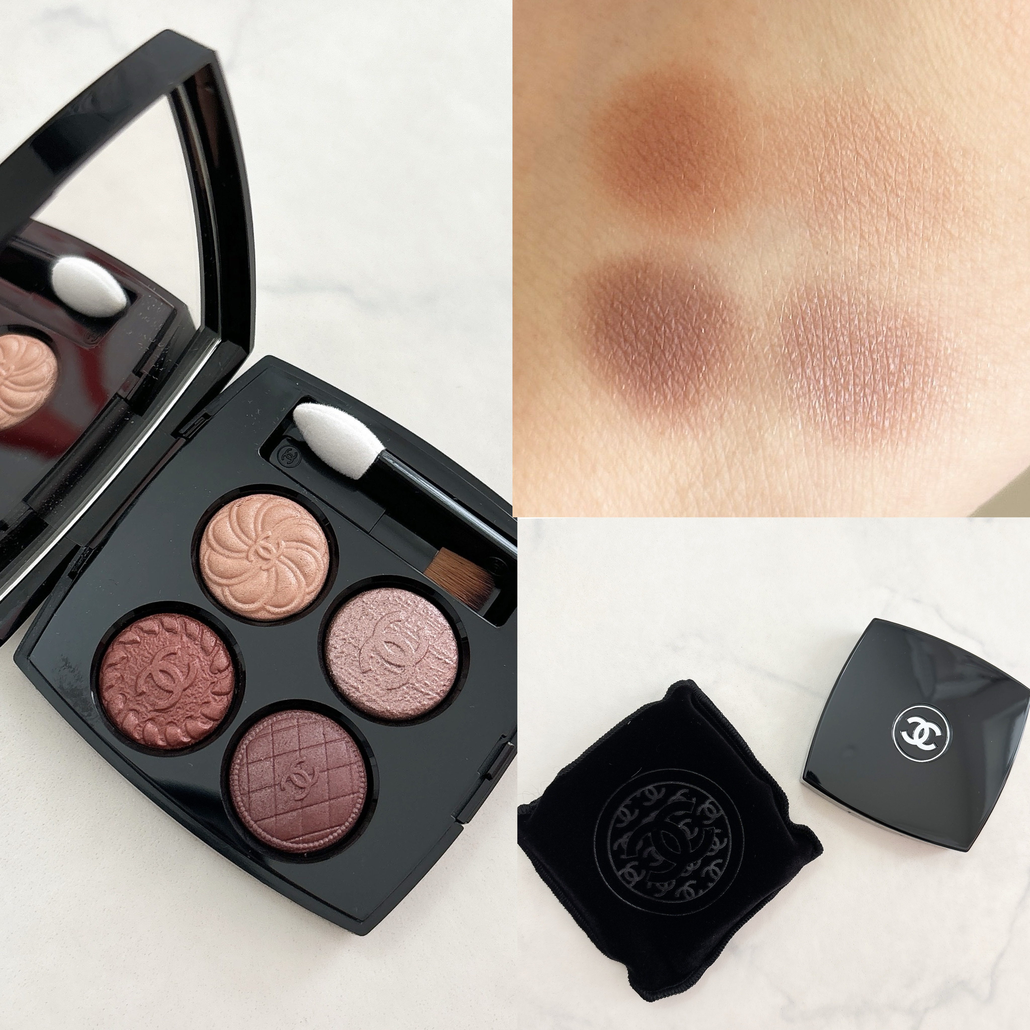 CHANEL新作◆キャトルオンブル219ブトンクチュール　使用2度のみ レ キャトル オンブル ブトン 4色アイシャドウ （マルチ