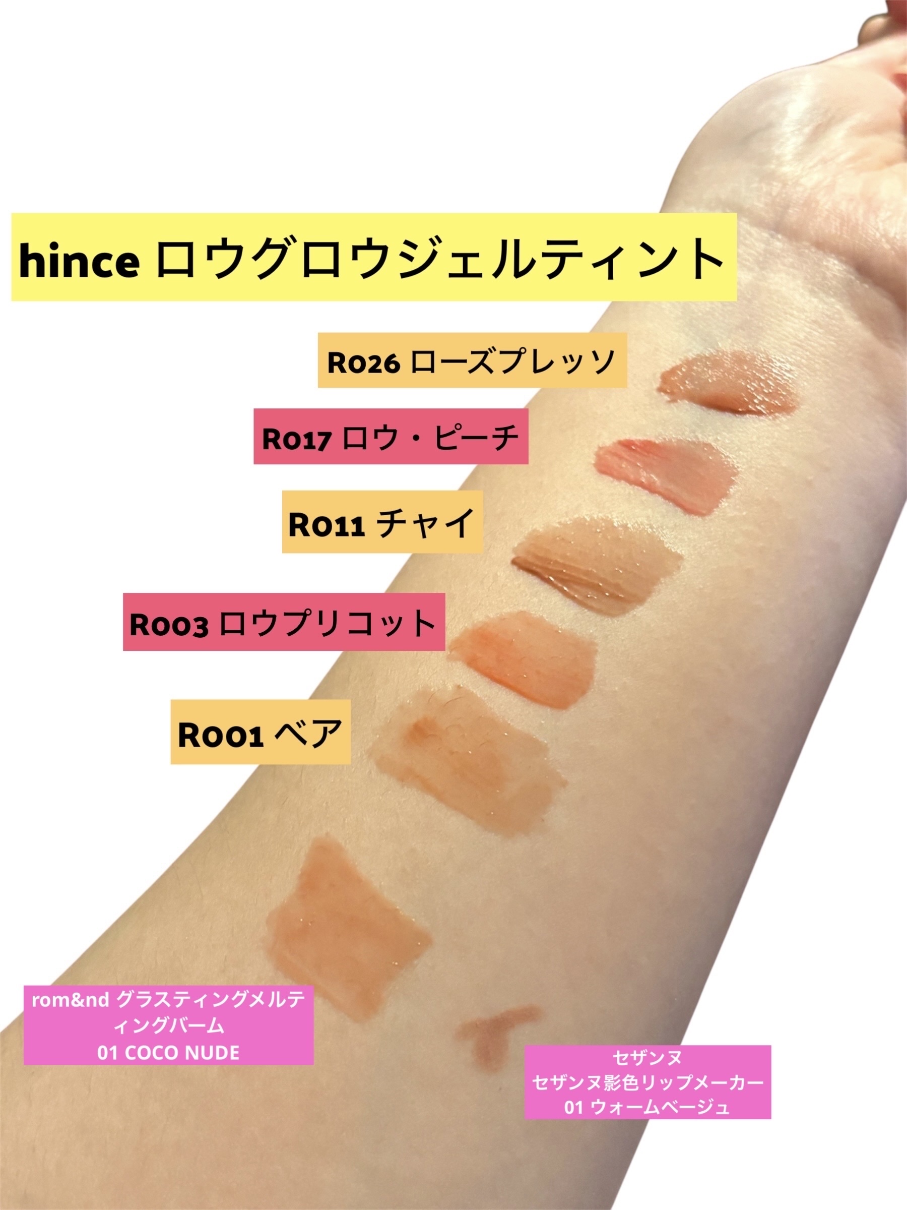 ロウグロウジェルティント/hince/リップティントを使ったクチコミ（1枚目）