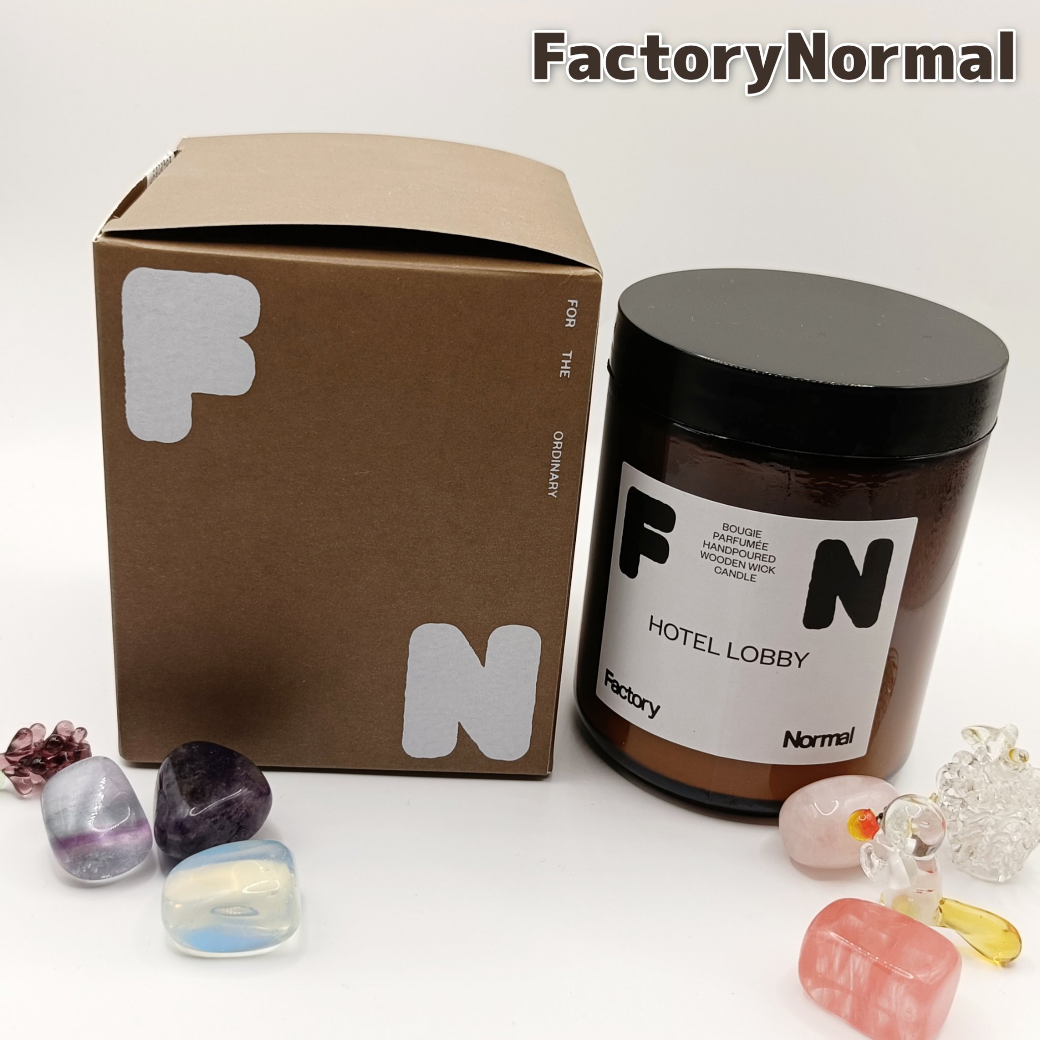 茶色い瓶 ウッド芯 キャンドル HOTELLOBBY/Factory Normal/アロマキャンドルを使ったクチコミ（1枚目）