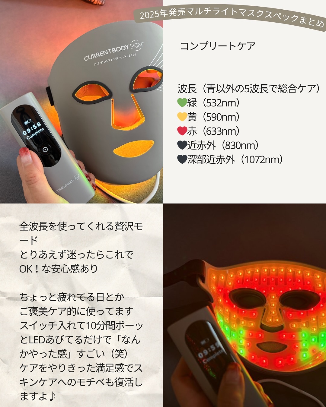 CURRENTBODY SKIN LED マルチライトマスク、美容液 Multicolor LED Mask | 6 Multi Light Therapy Mask | CurrentBody USA